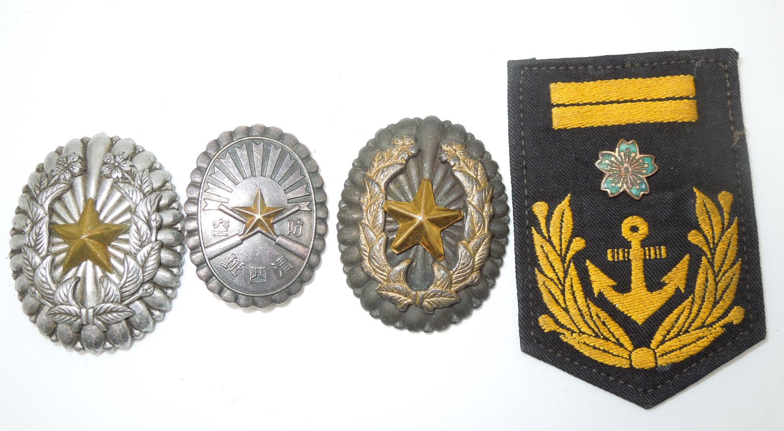 Japanese WWII Navy Naval Patch & Army Breast Badges Lot of 3 (1 of 4)