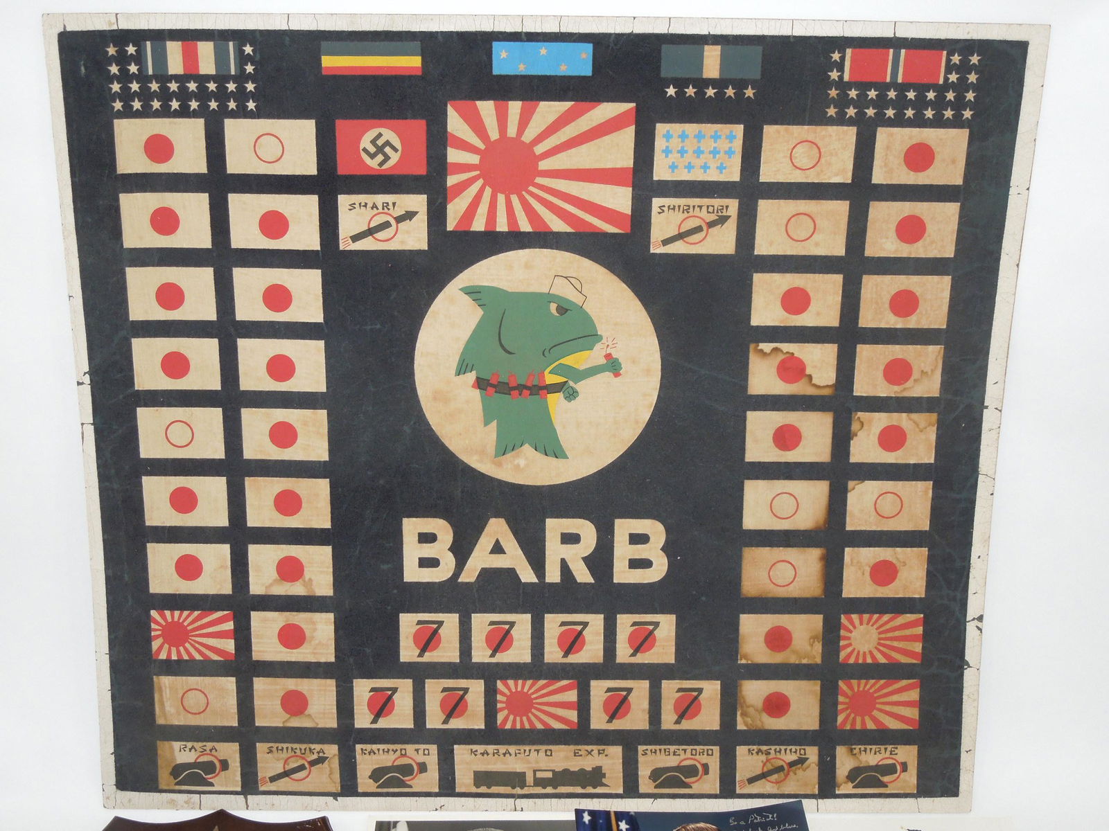 WWII USN Navy USS Barb Submarine Flag & Ephemera Group (1 of 17)