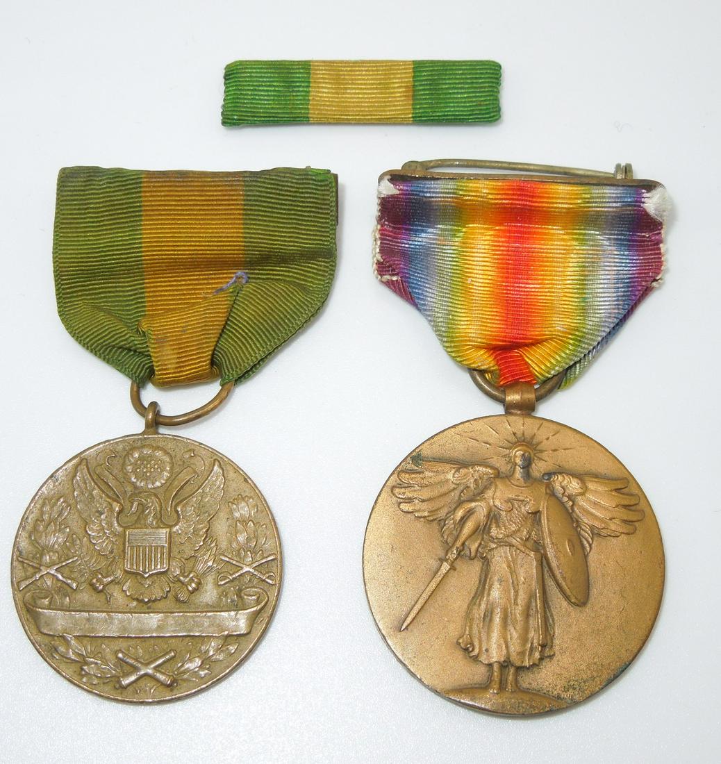 WWI US Army Mexican Border Service & Victory Medal Ribbon Lot (1 of 3)