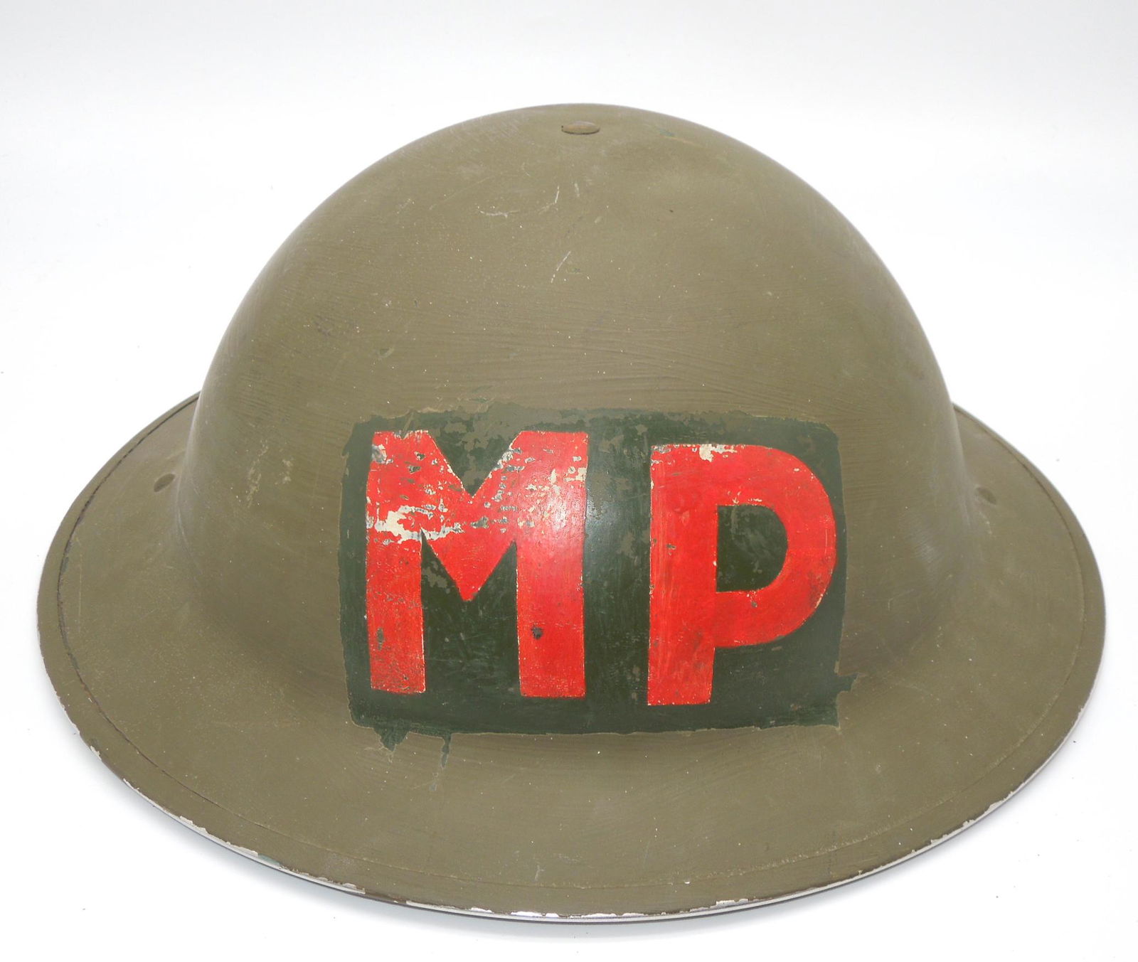 WWII British MKII Military Police MP Helmet & Liner (1 of 6)