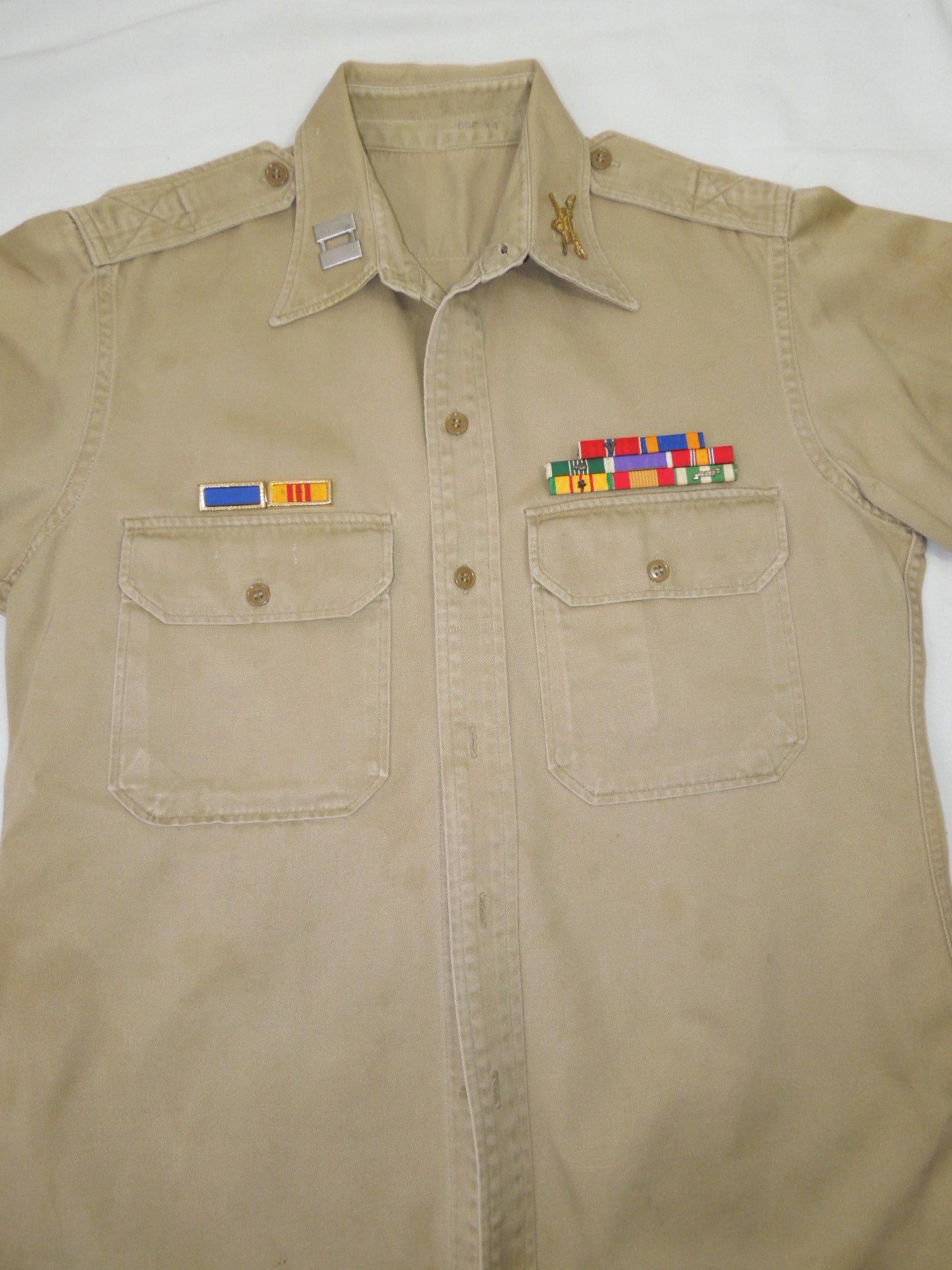 Vietnam War US Army Armor Officer Uniform Shirt BSM PH Ribbons (1 of 6)