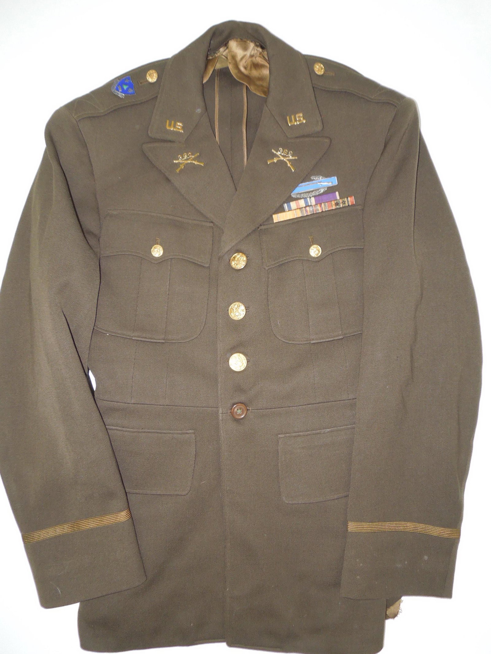 WWII Named 362nd Infantry 91st Division Silver Star Officer Uniform Jacket (1 of 13)