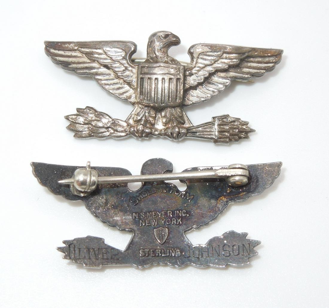 Engraved Named Vintage US Colonel Rank Eagles Colonel Oliver Johnson (1 of 3)