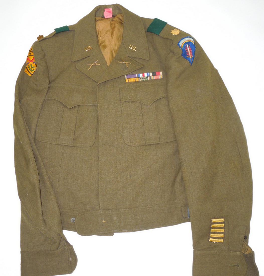 WWII US Army Cavalry Major Ike Jacket Silver Star Purple Heart (1 of 8)