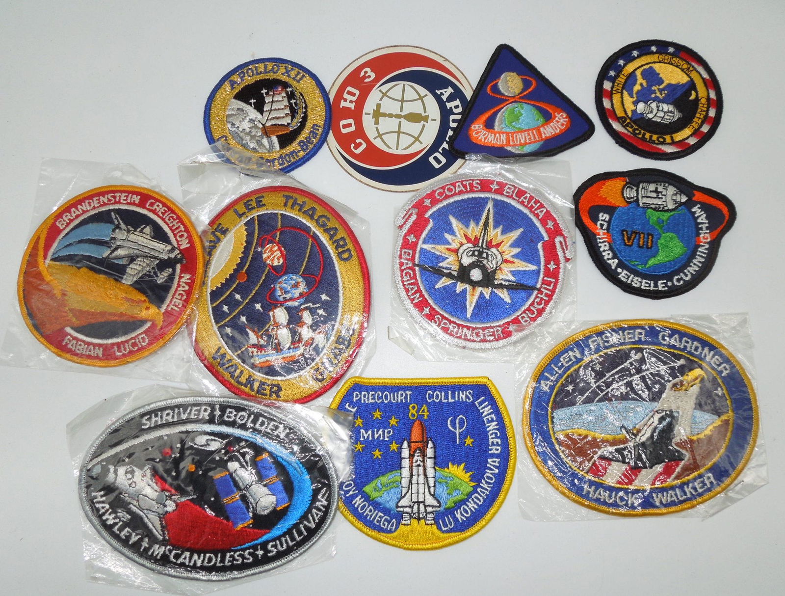 Vintage NASA Apollo Astronaut Named Embroidered Patches Lot of 11 (1 of 4)