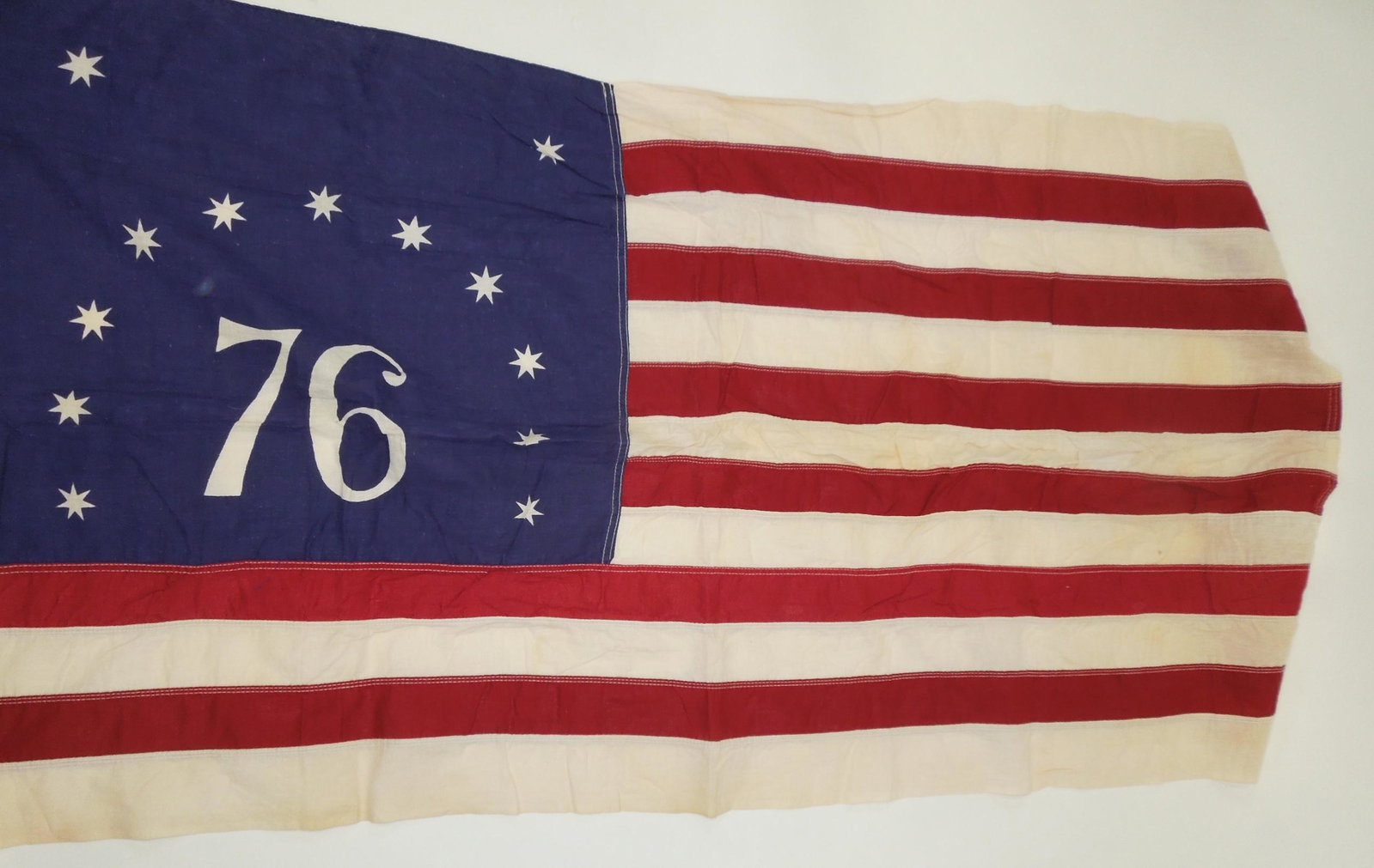 Vintage 1776 US American Flag: Vintage flag measuring approximately 54 inches by 28 inches. Probably 50 years or less old.
