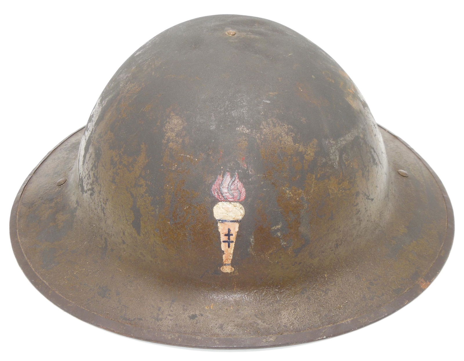 WWI M-16 US Army 26th Yankee Division 104th Infantry Regiment Painted Helmet (1 of 5)
