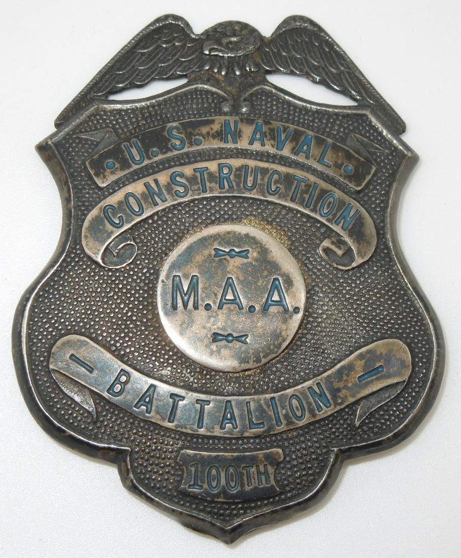 WWII US Master At Arms 100th Navy Construction Battalion Badge (1 of 2)