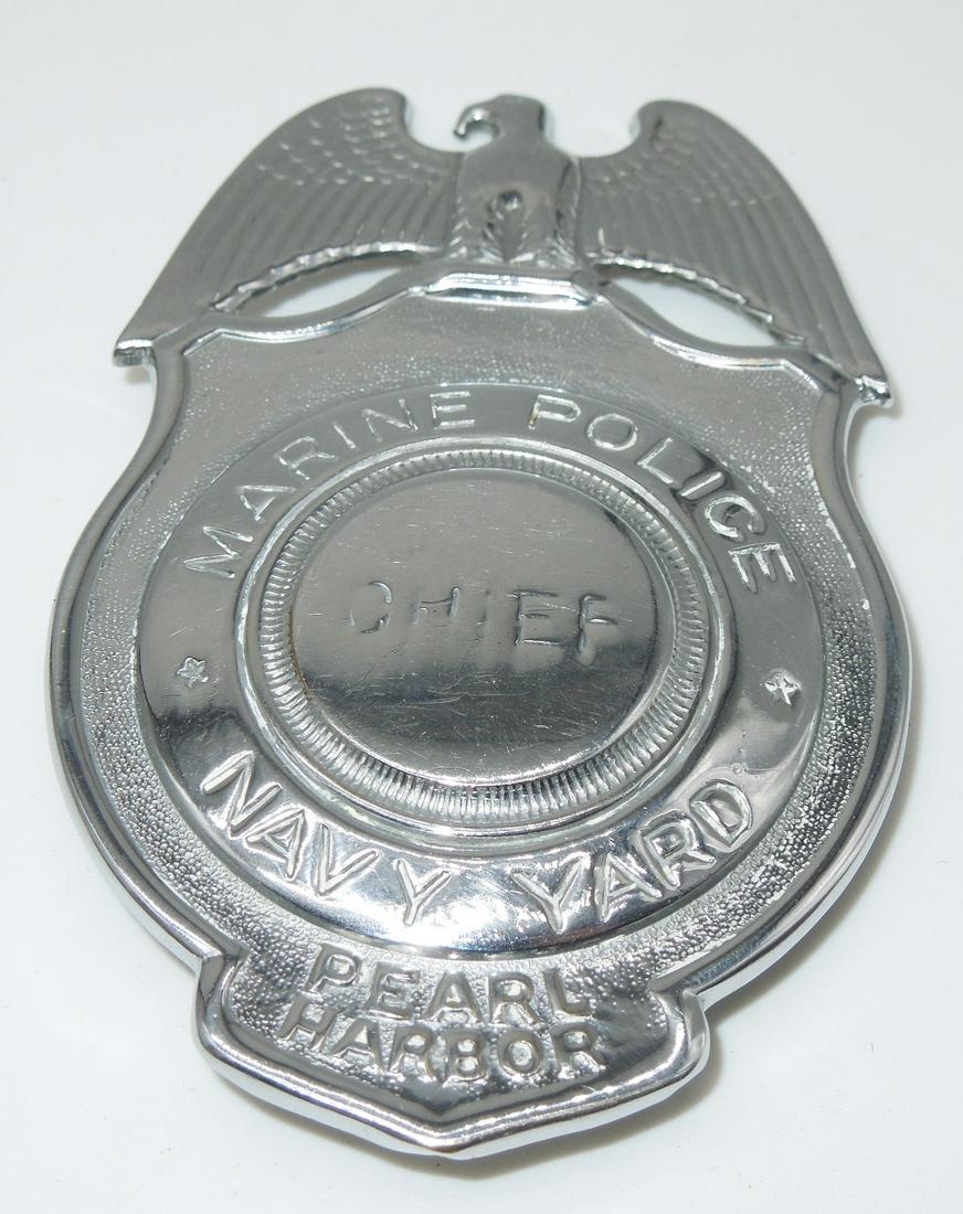 1930s Chief USMC Marine Police Pearl Harbor Navy Yard Badge (1 of 3)