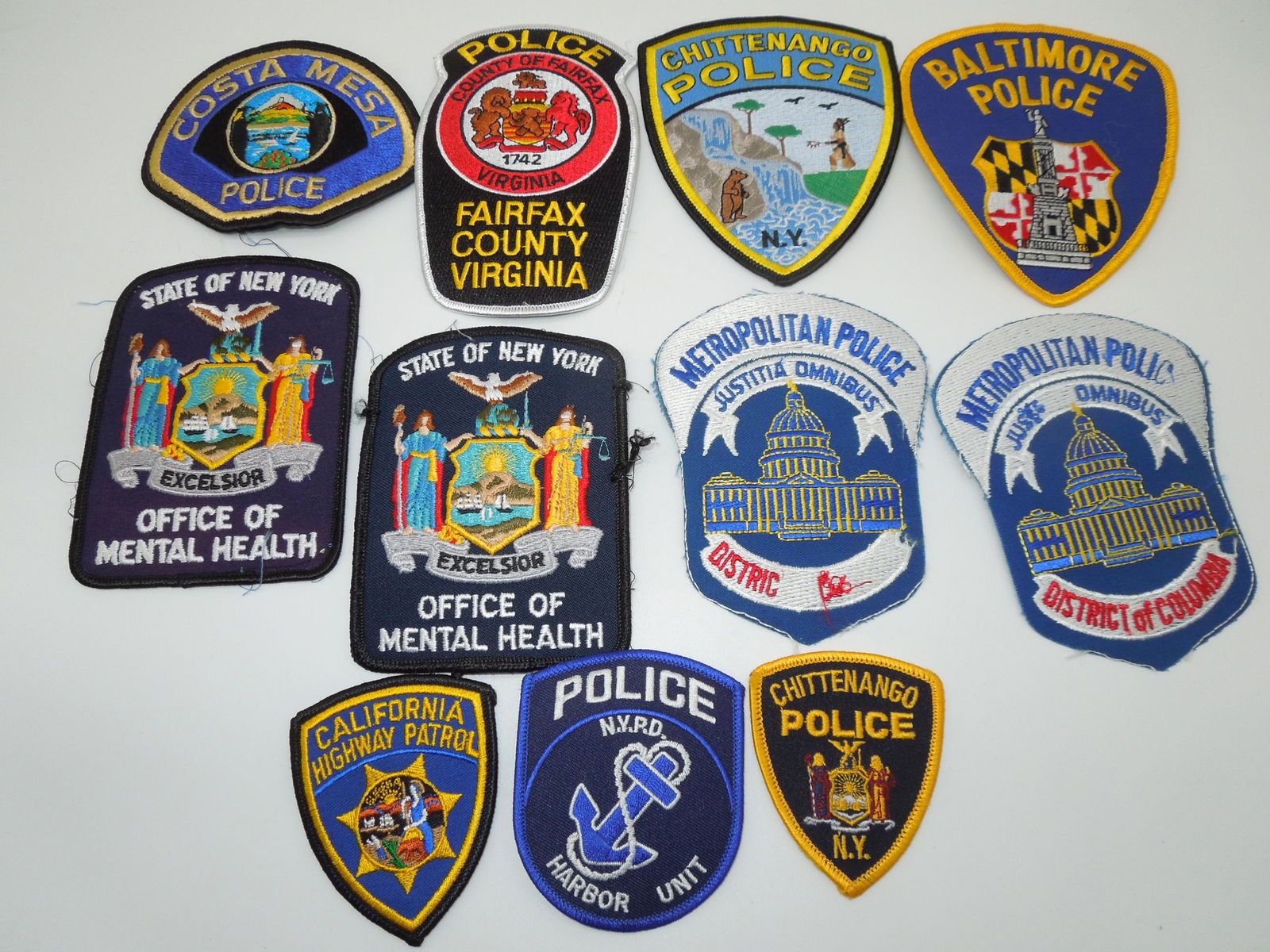 Vintage Police Patches New York, California, Virginia, Washington DC (1 of 5)