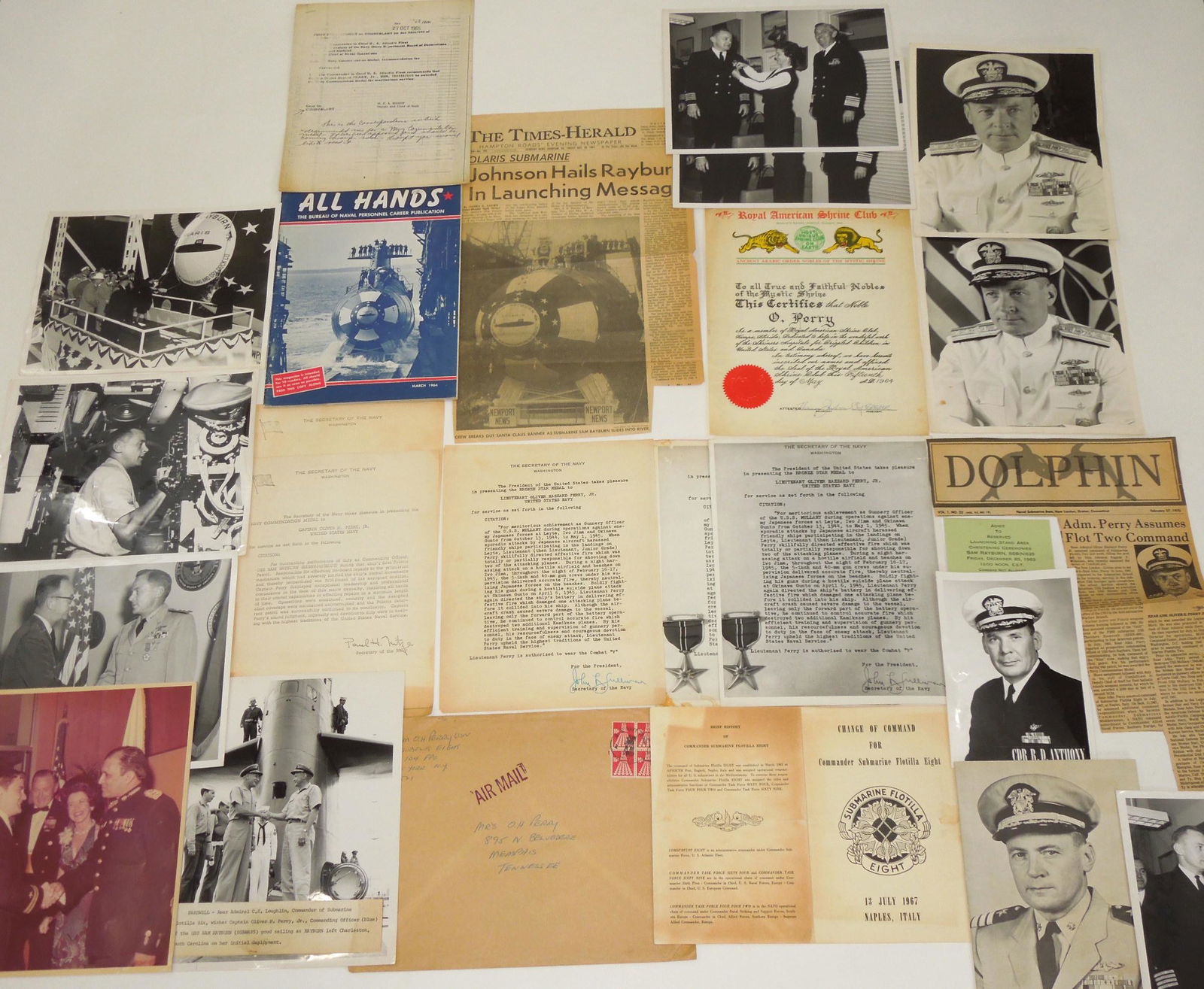 WWII - 1960s US Navy Submarine Admiral Bronze Star Document Archive (1 of 9)