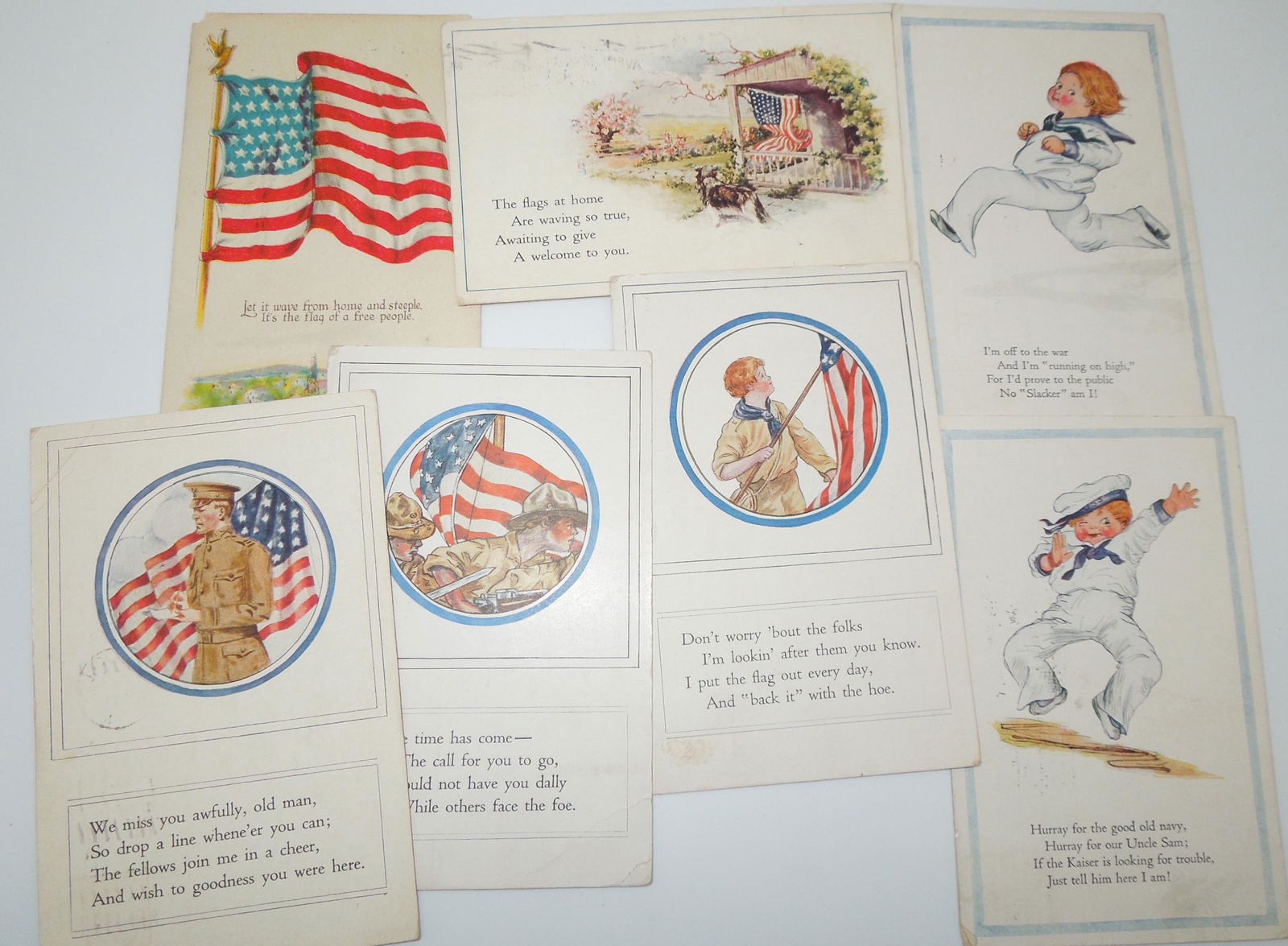 WWI Kelly Field & 609 Aero Squadron Army & Navy Cartoon Postcards (1 of 5)
