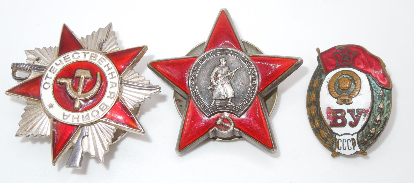 WWII Named Soviet Medals Order Red Star Great Patriotic War Lot (1 of 6)