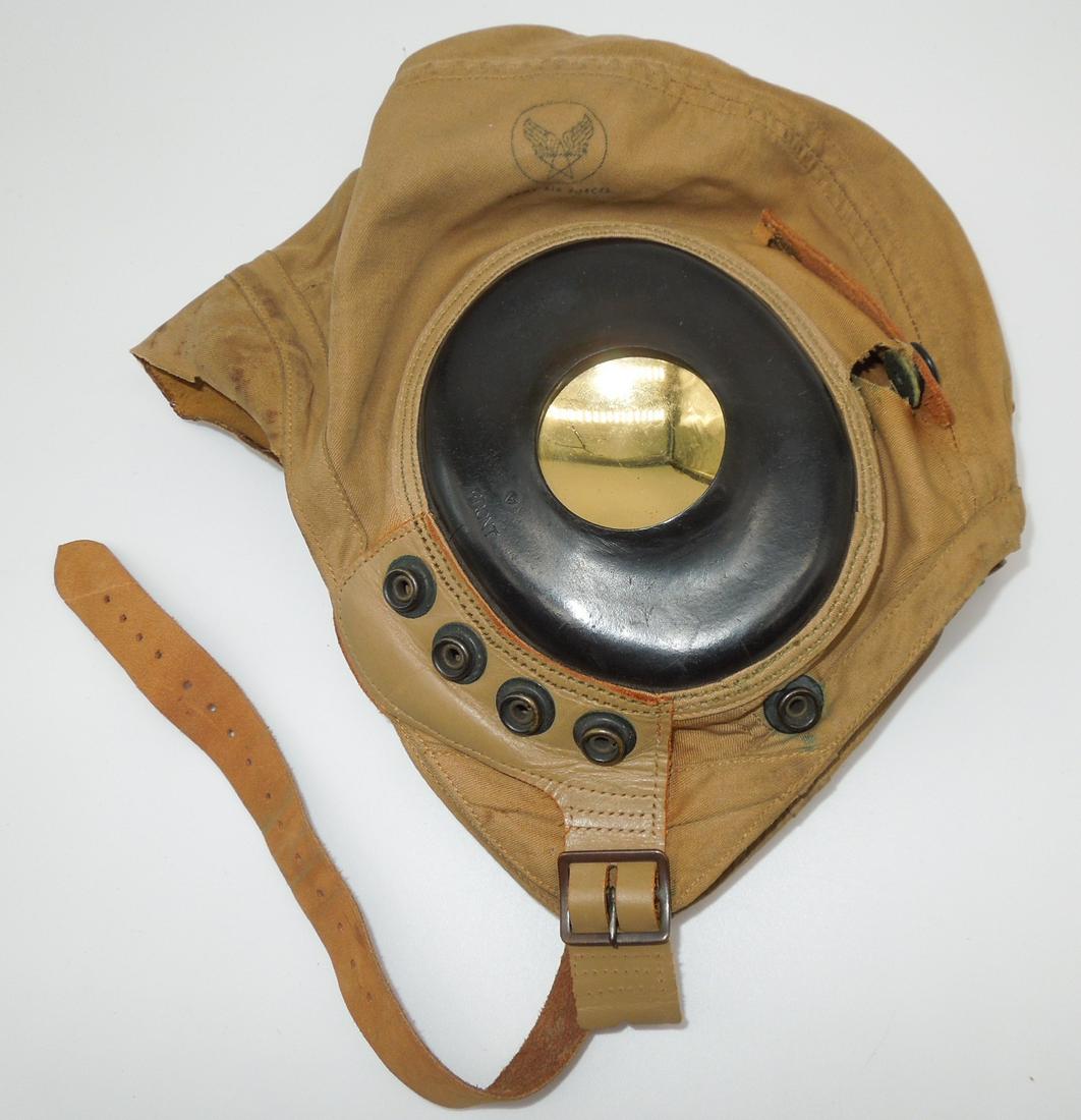 WWII US Army AAF Air Force Pilots Flight Cap Helmet (1 of 6)