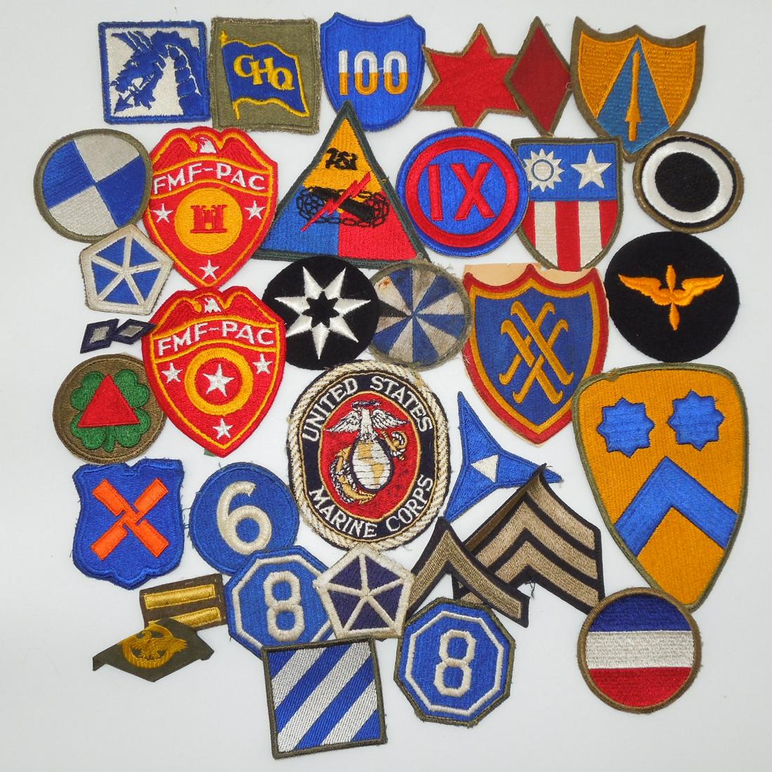 WWII US Army USMC Marine Corp Patch Lot Greenbacks Theater Made (1 of 8)