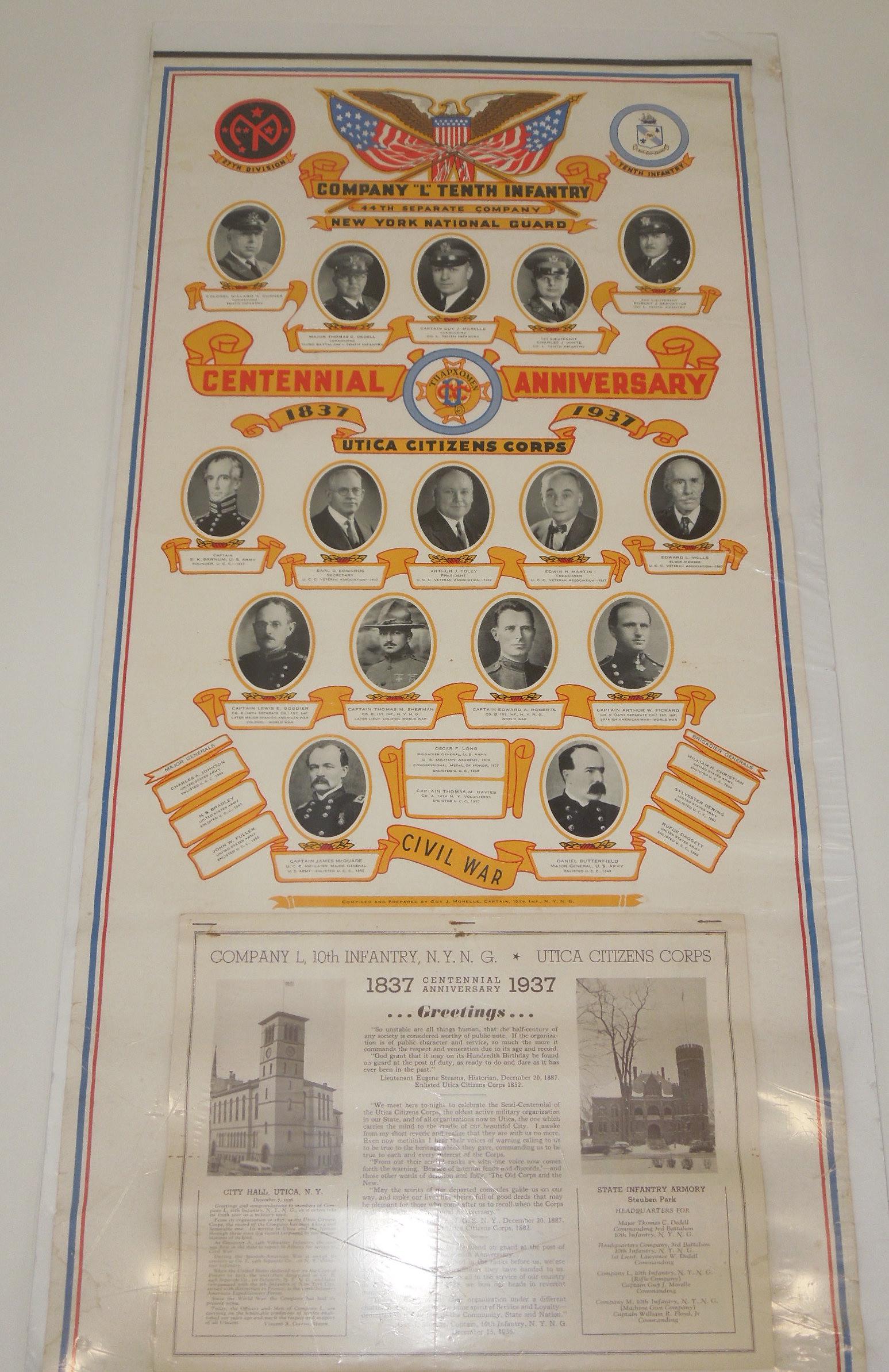 1937 Army Utica NY 27th Division National Guard Citizens Corps Anniversary Calendar Poster (1 of 5)