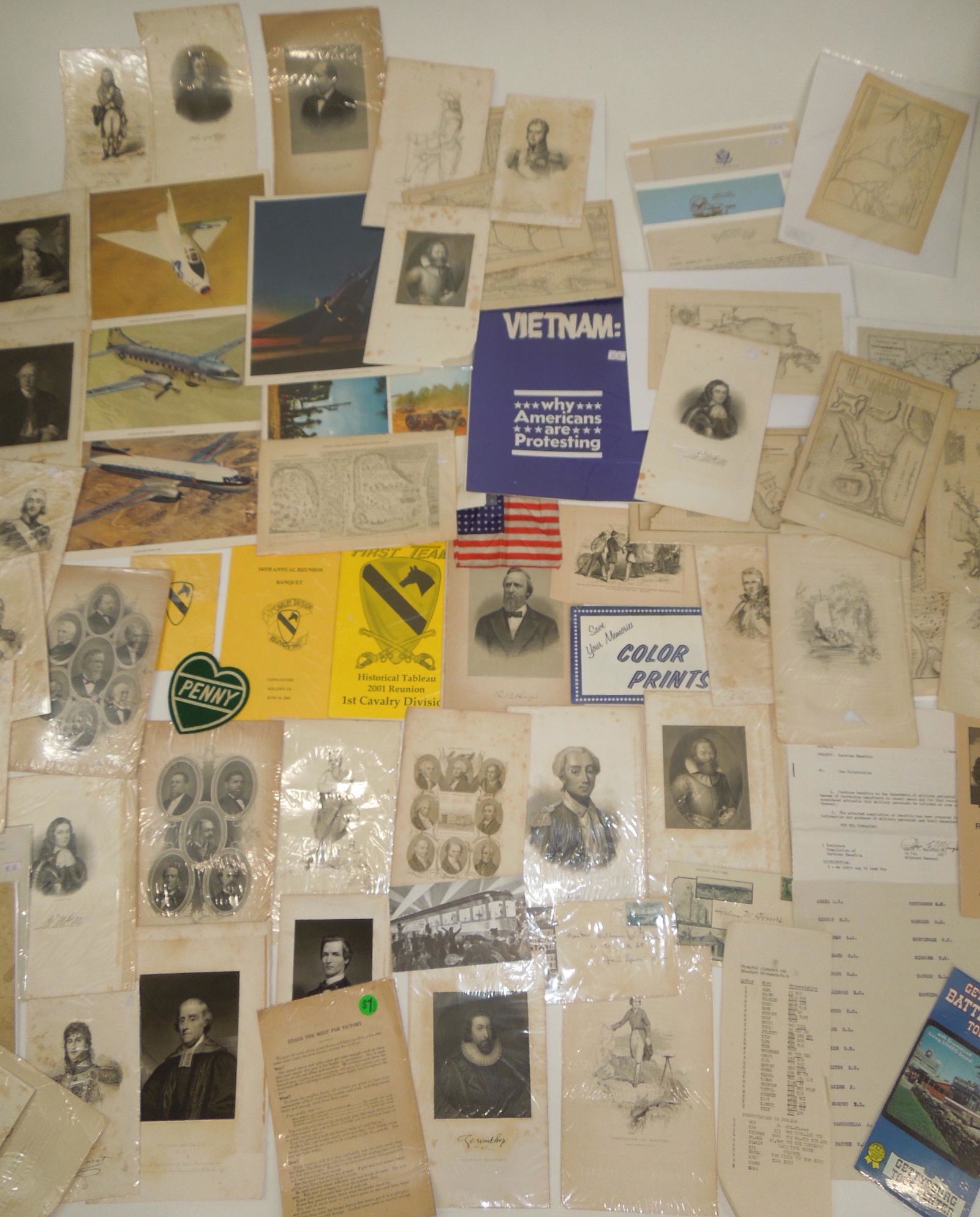 Large Civil War - Modern Paper Military Items Maps Ephemera Prints Etc. Lot (1 of 10)