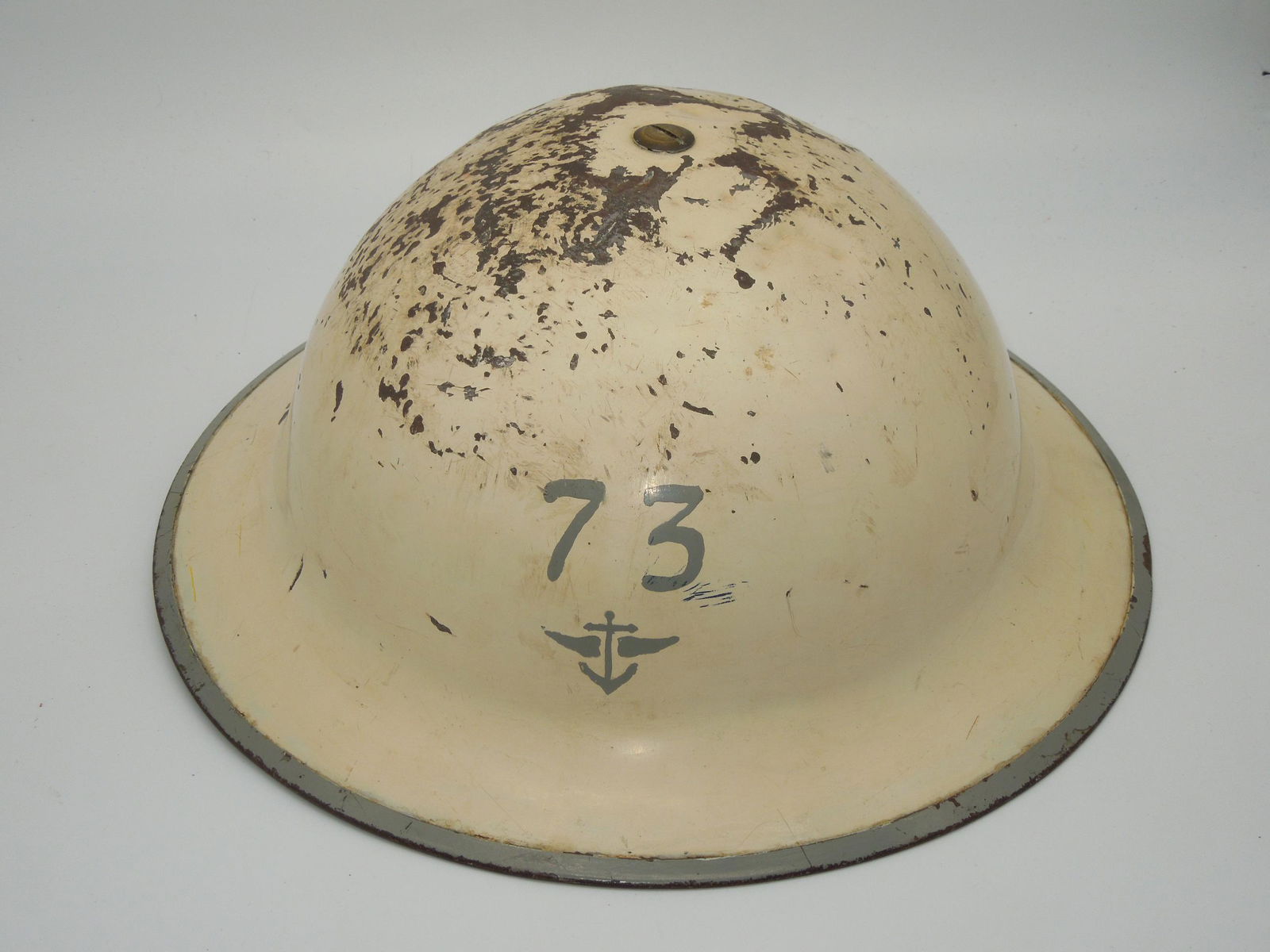 WWII Era British MKII Royal Navy Air Corps Painted Helmet (1 of 5)