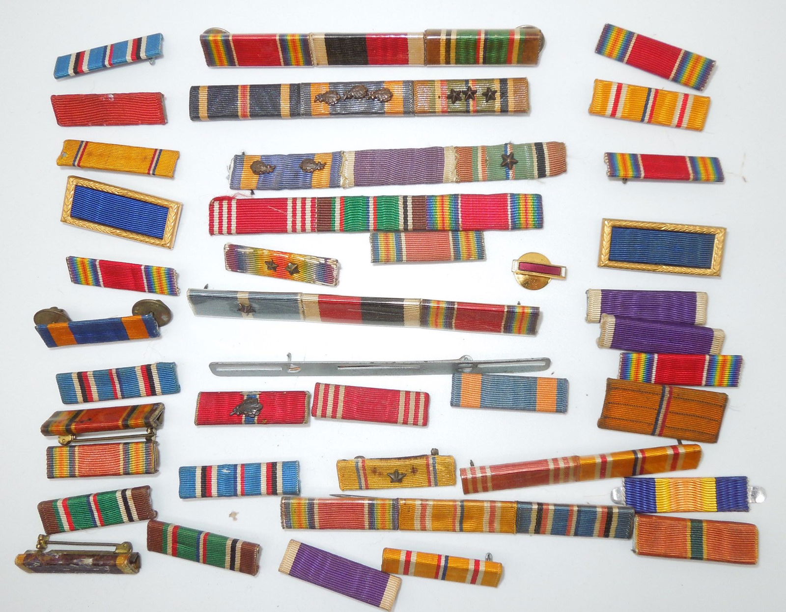 WWII US Army & AAF Air Force Ribbon Bars Purple Heart Air Medal Lot (1 of 5)