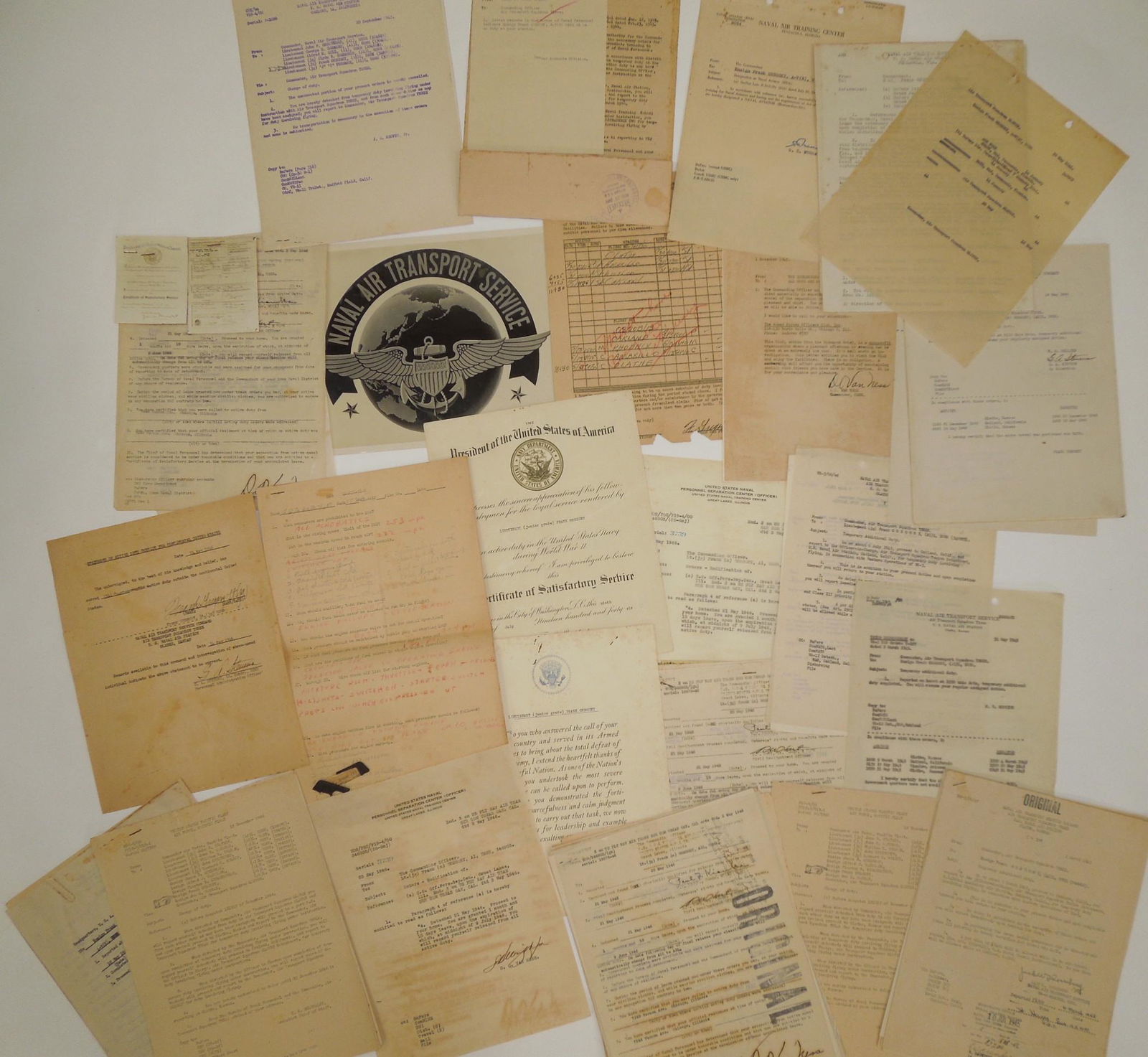 WWII USNR Navy Naval Aviator Air Transport Officer Pilot Documents & Paper Group (1 of 7)