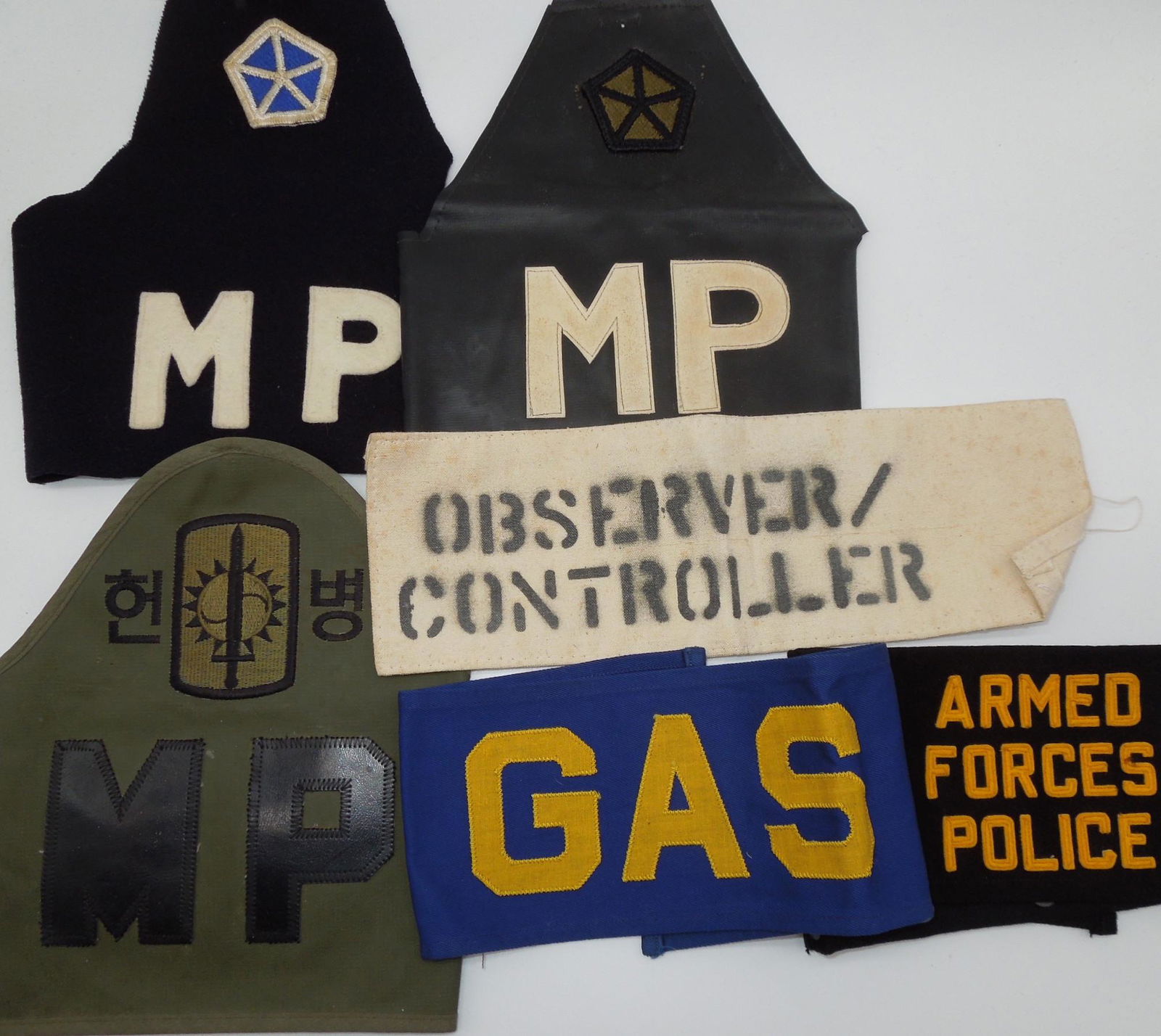 WWII - Vietnam US Military Armband Brassards Military Police MP Korea (1 of 5)