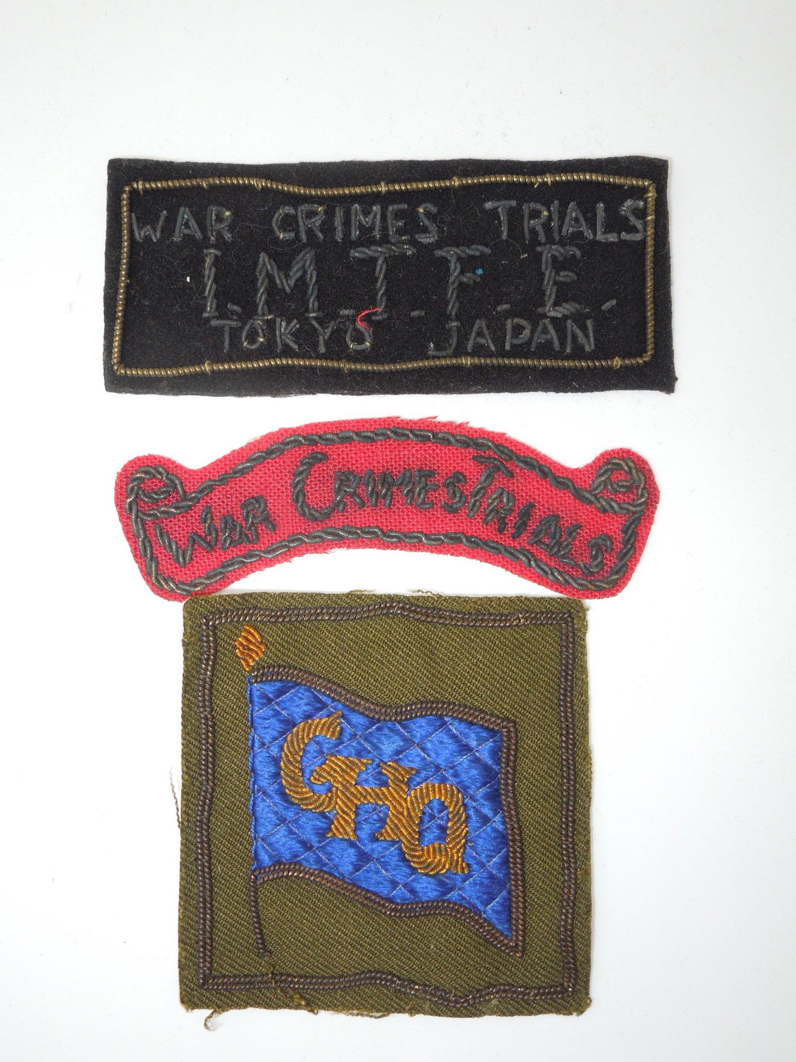 WWII Identified Bullion Japanese Japan War Crimes Trials Patches IMTFE Tokyo (1 of 5)