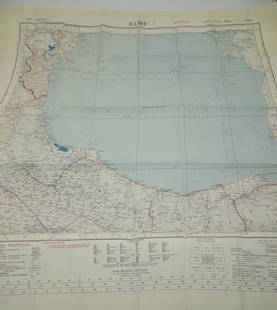 Korean War USAAF Army Air 1952 Aviator Restricted Silk Escape Map of Baku & Rasht Pacific: 1952 Restricted USSR BAKU & Asia RASHT Silk Aviator Map. Korean War Era. Compiled, drawn and reproduced by the S.P.C. War Office. Approximate size is 24 x 25.5 inches. Excellent mint condition.