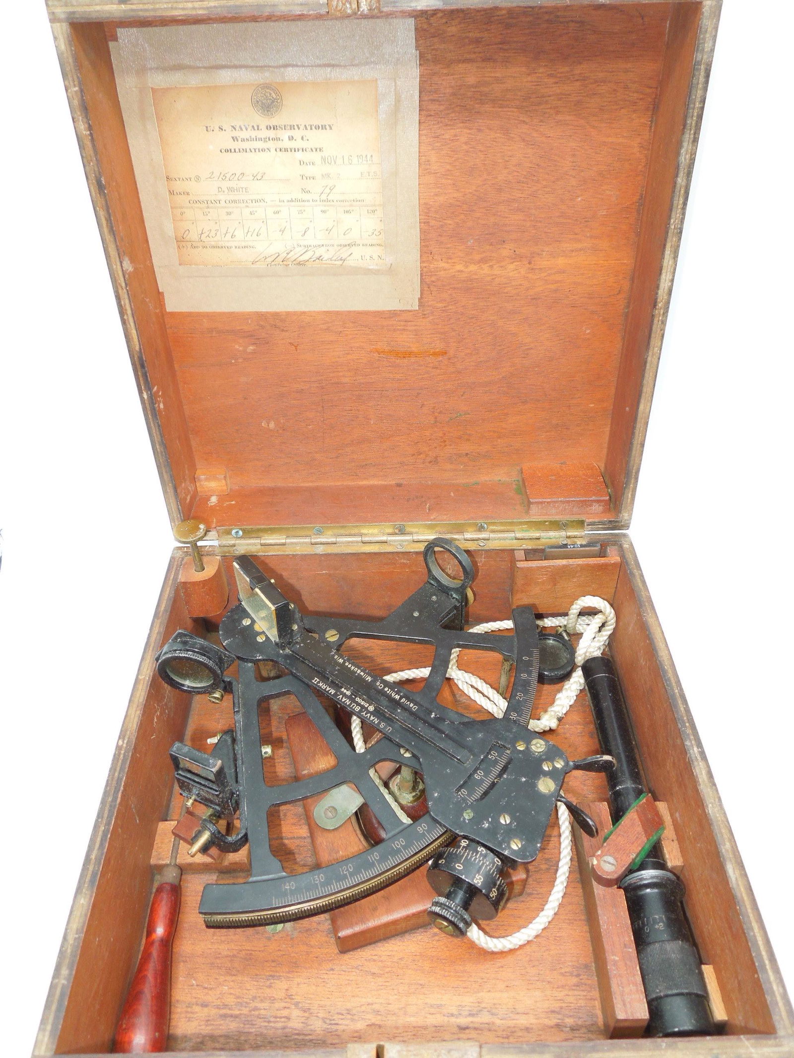 WWII 1944 USN Navy Sextant & Case David White Co. Quintant (1 of 8)