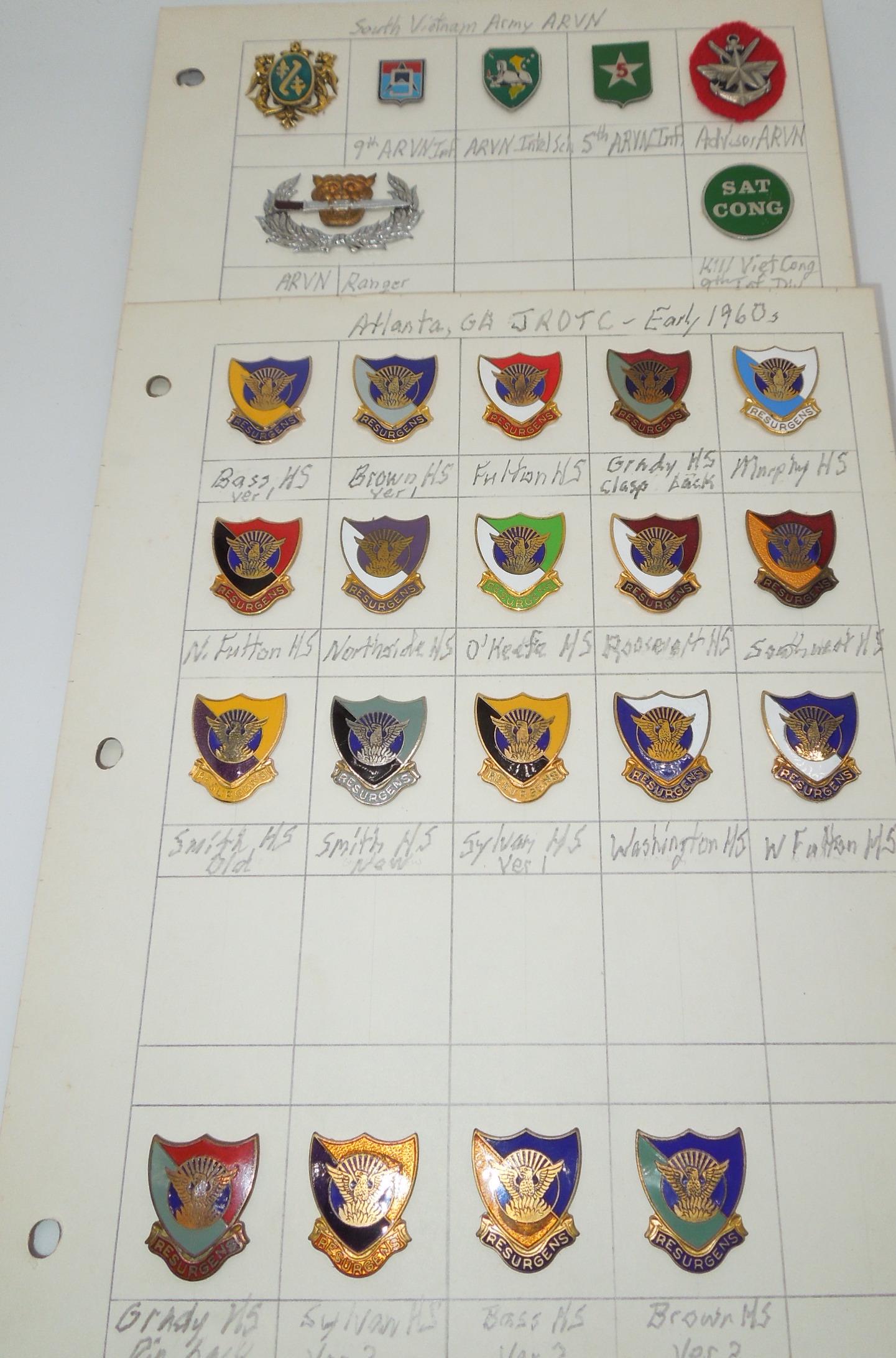 Vintage JROTC Schools & ARVN South Vietnam DUI Unit Crest Pins (1 of 5)