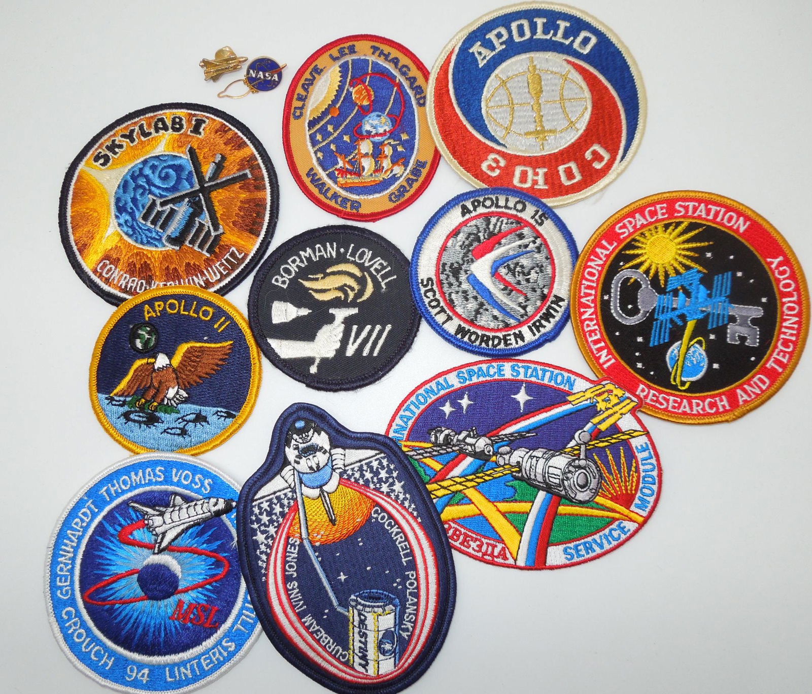 NASA Space Patches & Pins Skylab Apollo ISS Tie Tacks (1 of 4)