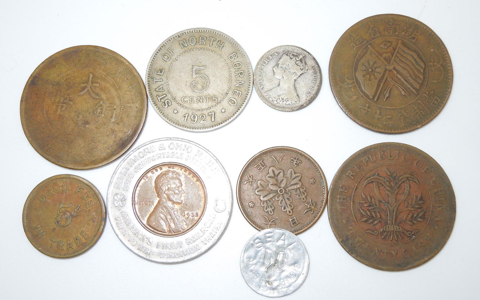Lot of Worldwide Coins China North Borneo Hong Kong (1 of 4)