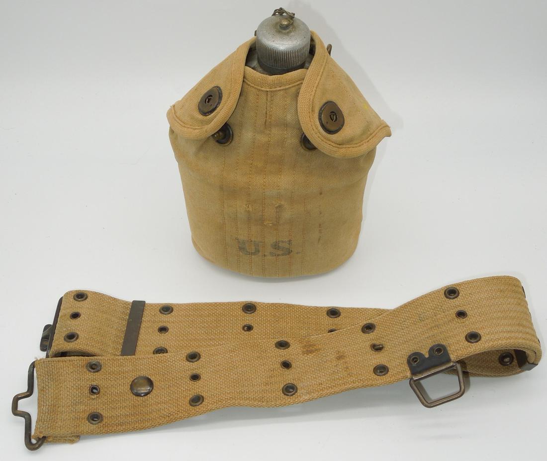 WWI US Army 1918 Canteen, Cup, & Web Belt (1 of 6)