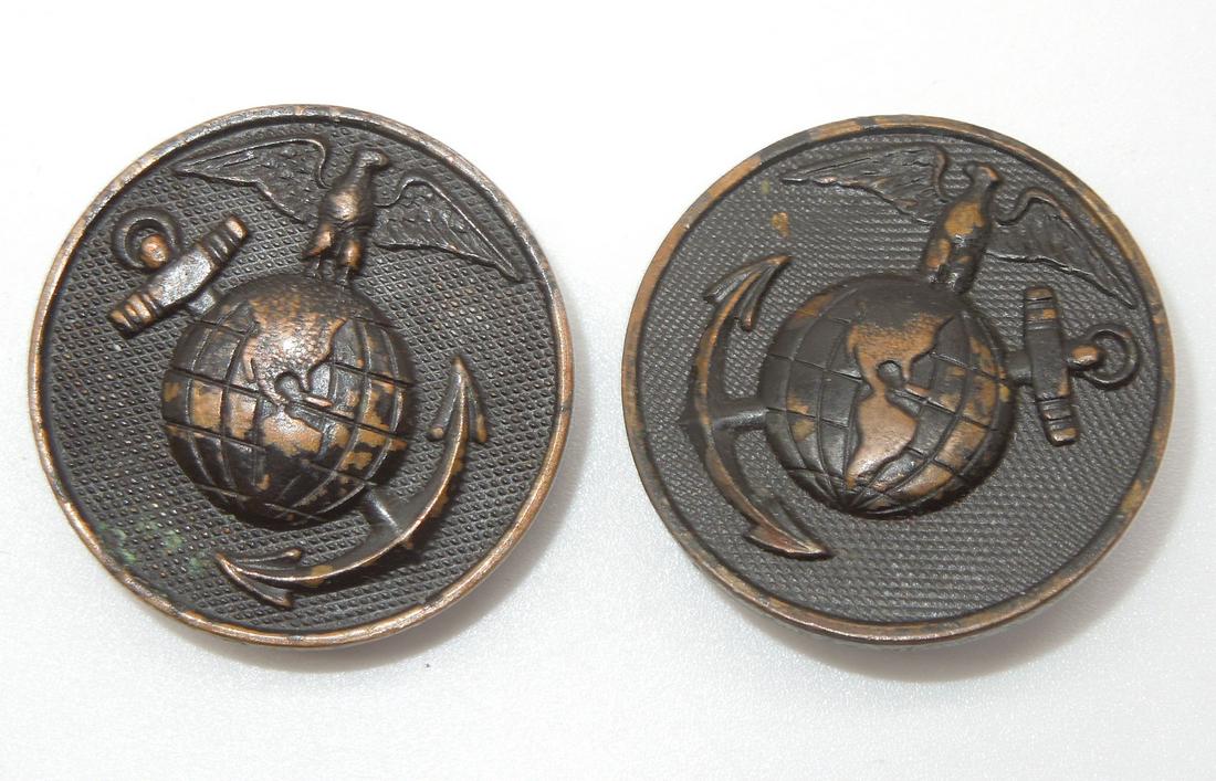 Matching Original WWI USMC Marine Corps EGA Collar Discs (1 of 2)
