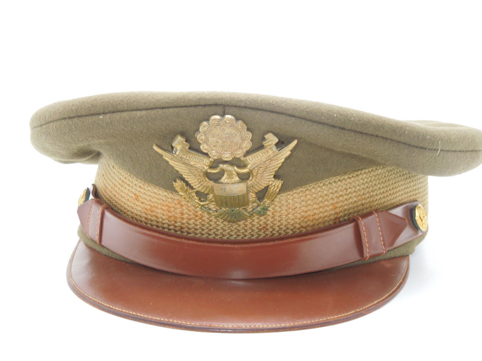 WWII 1942 US Army Air Force AAF Named Lieutenant Officer Visor Service Cap Hat (1 of 6)