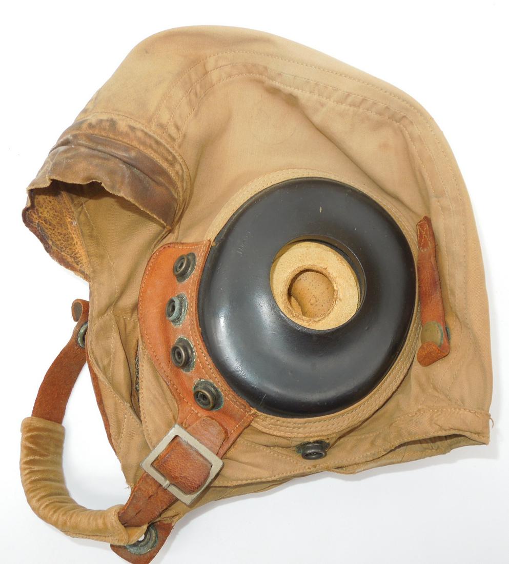 WWII US Army Air Force AAF Pilot Cap Summer Flying Helmet AN-H-15 Medium (1 of 4)