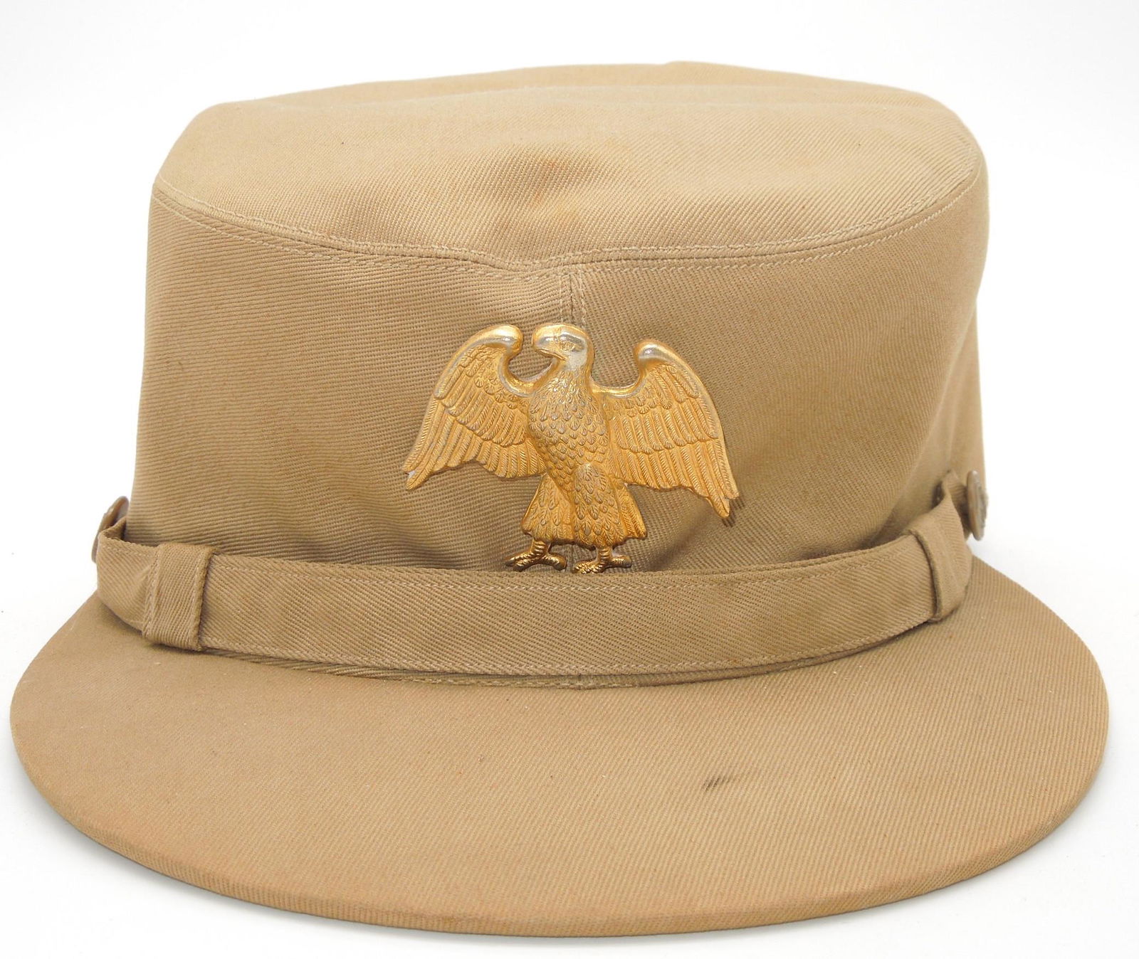 WWII US Womens Army Corps WAC Khaki Officer Visor Cap Size 23 (1 of 4)