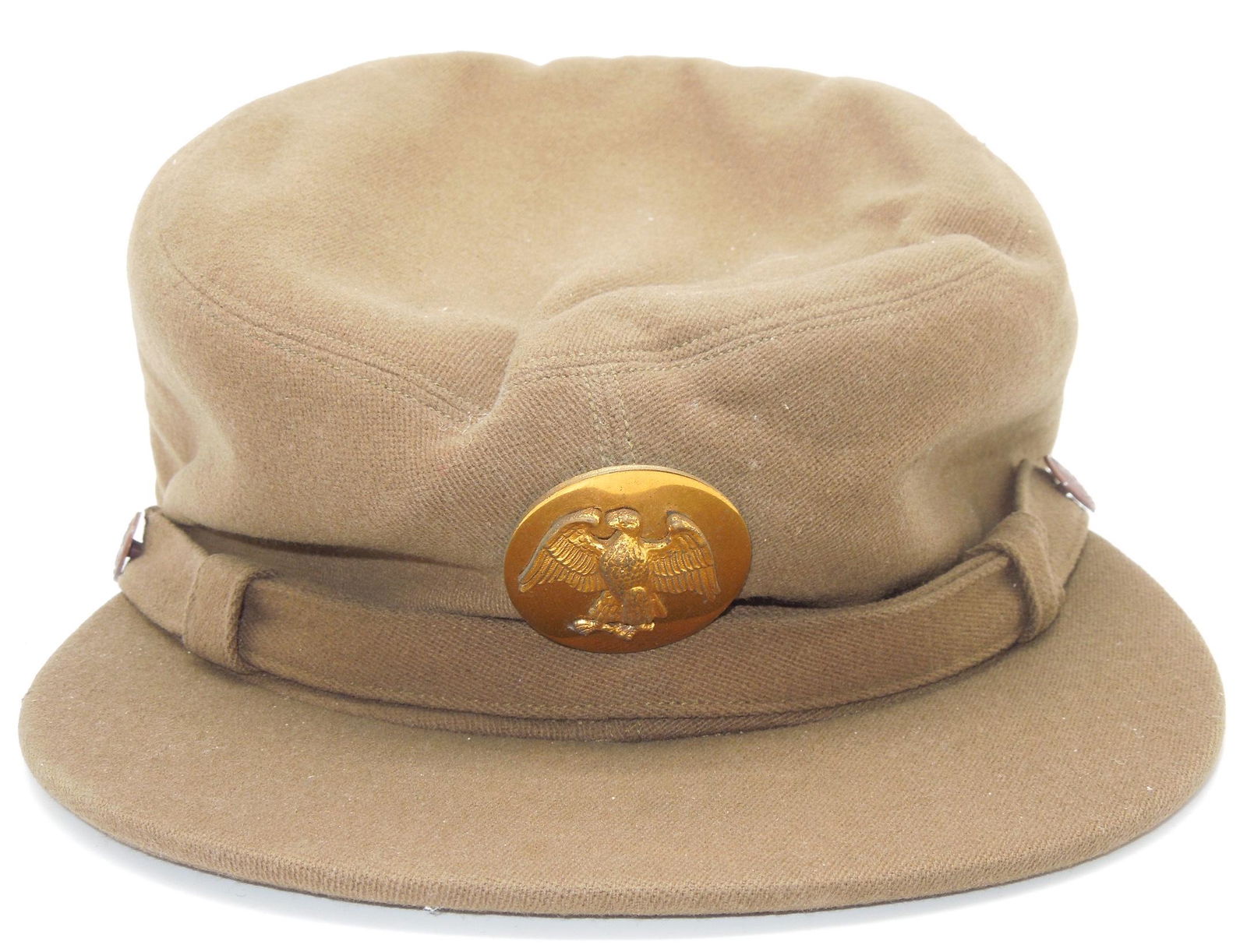 WWII Era US Womens Army Corps WAC Khaki Chocolate Enlisted Visor Hat Cap (1 of 3)