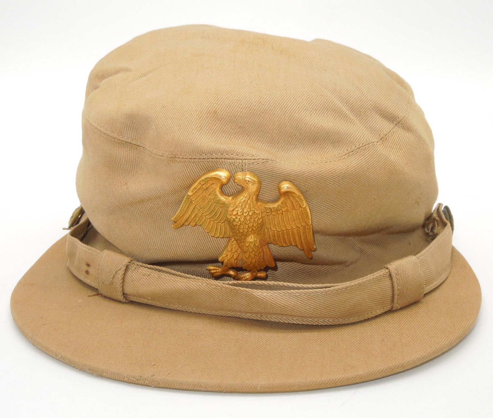 WWII 1941 US Womens Army Corps WAC Khaki Officer Visor Hat Cap 21 1/2 (1 of 4)