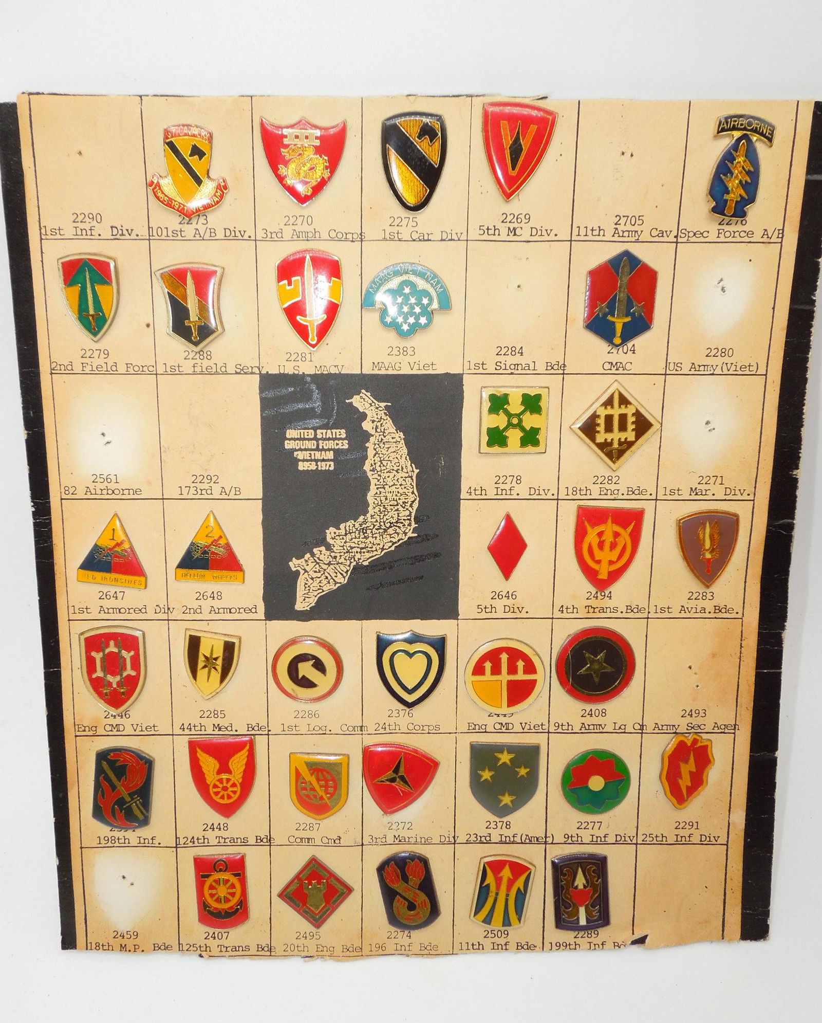 US Ground Forces in South Vietnam Map & Pins #2 (1 of 4)