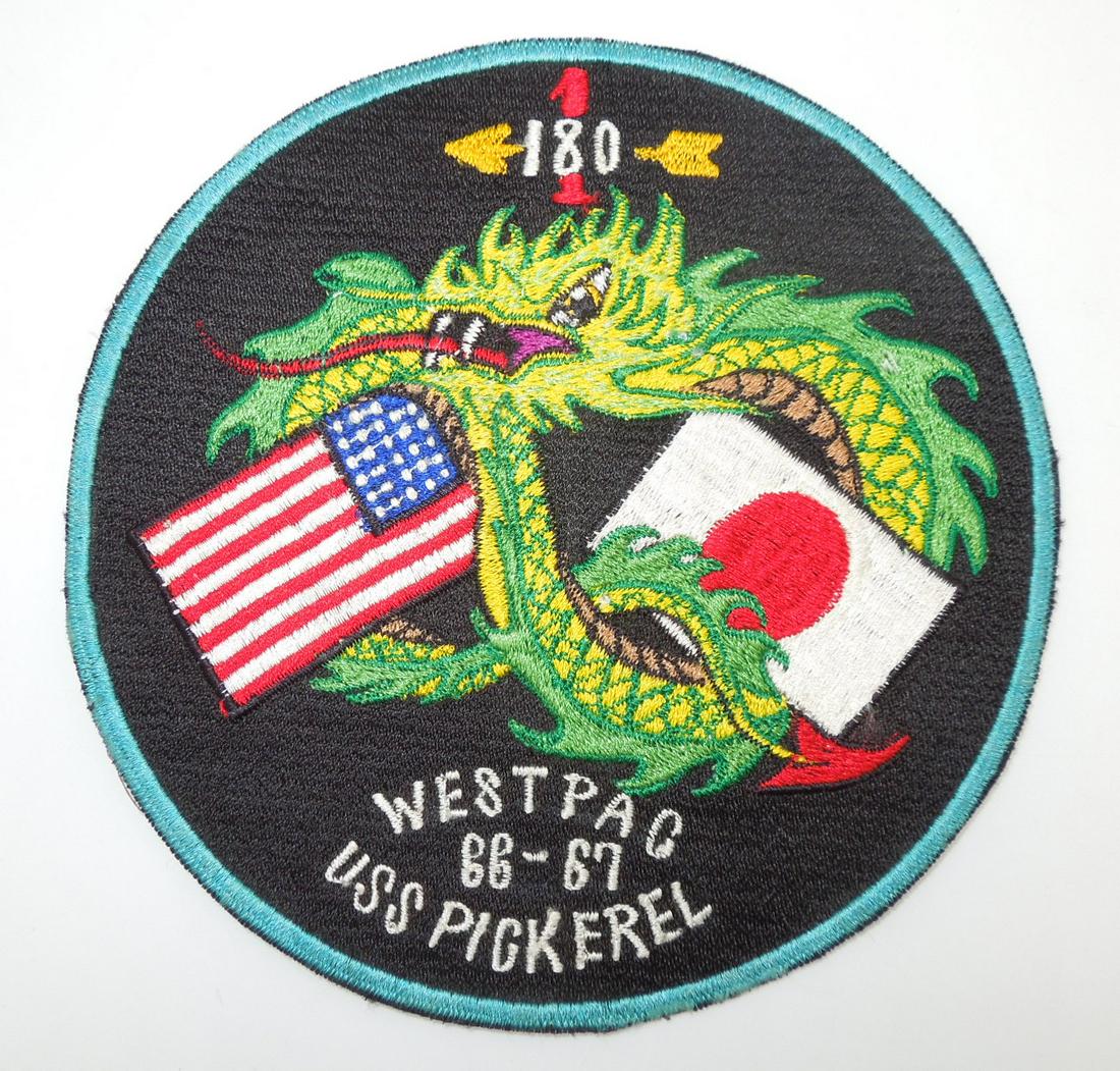 1966-67 US Navy Submarine USS Pickerel SS-524 WESTPAC Patch: Vintage US Military patch as shown. It has some paper and glue residue on the back. This came out of a large collection from a USMC, USCG, and USN collector who picked up most of his items in the 1960