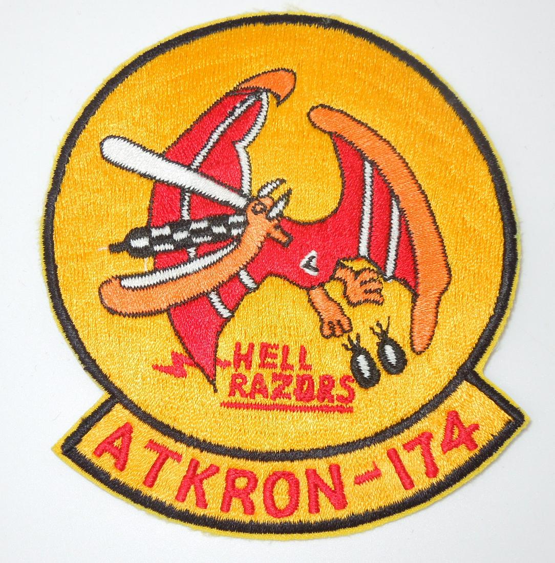 1960s US Navy VA-174 Attack Squadron Japanese Ace Novelty Patch (1 of 2)