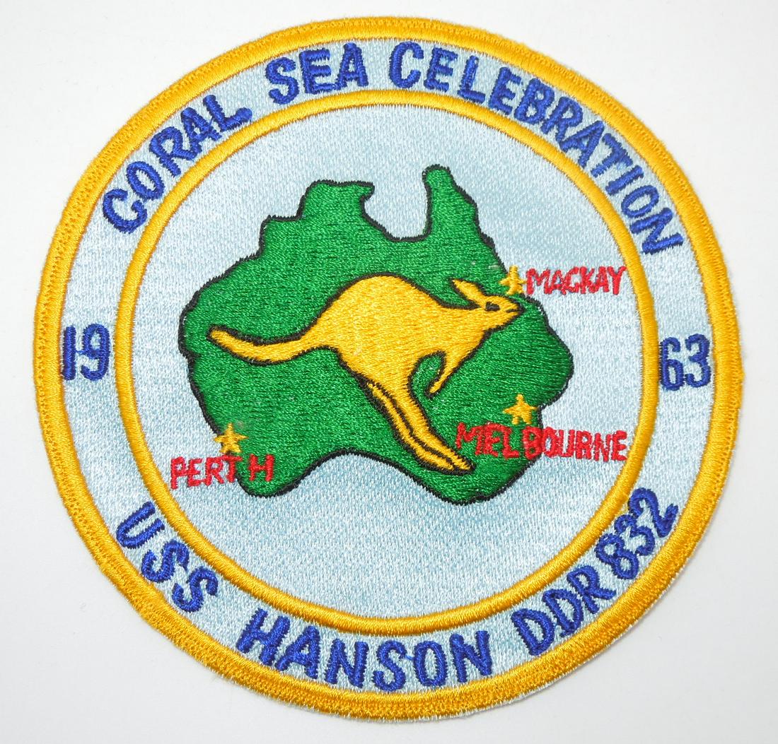 1963 US Navy USS Hanson DDR-832 Coral Sea Celebration Patch (1 of 2)
