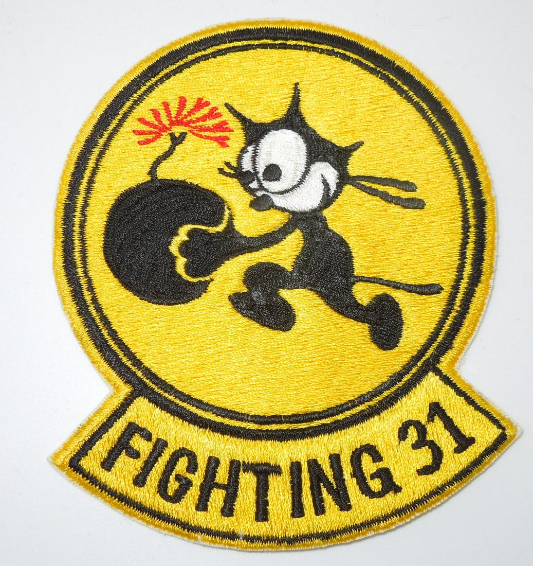 Vietnam War Ace Novelty Japanese Made Navy Fighting VA-31 Patch: Vintage US Military patch as shown. It has some paper and glue residue on the back. This came out of a large collection from a USMC, USCG, and USN collector who picked up most of his items in the 1960