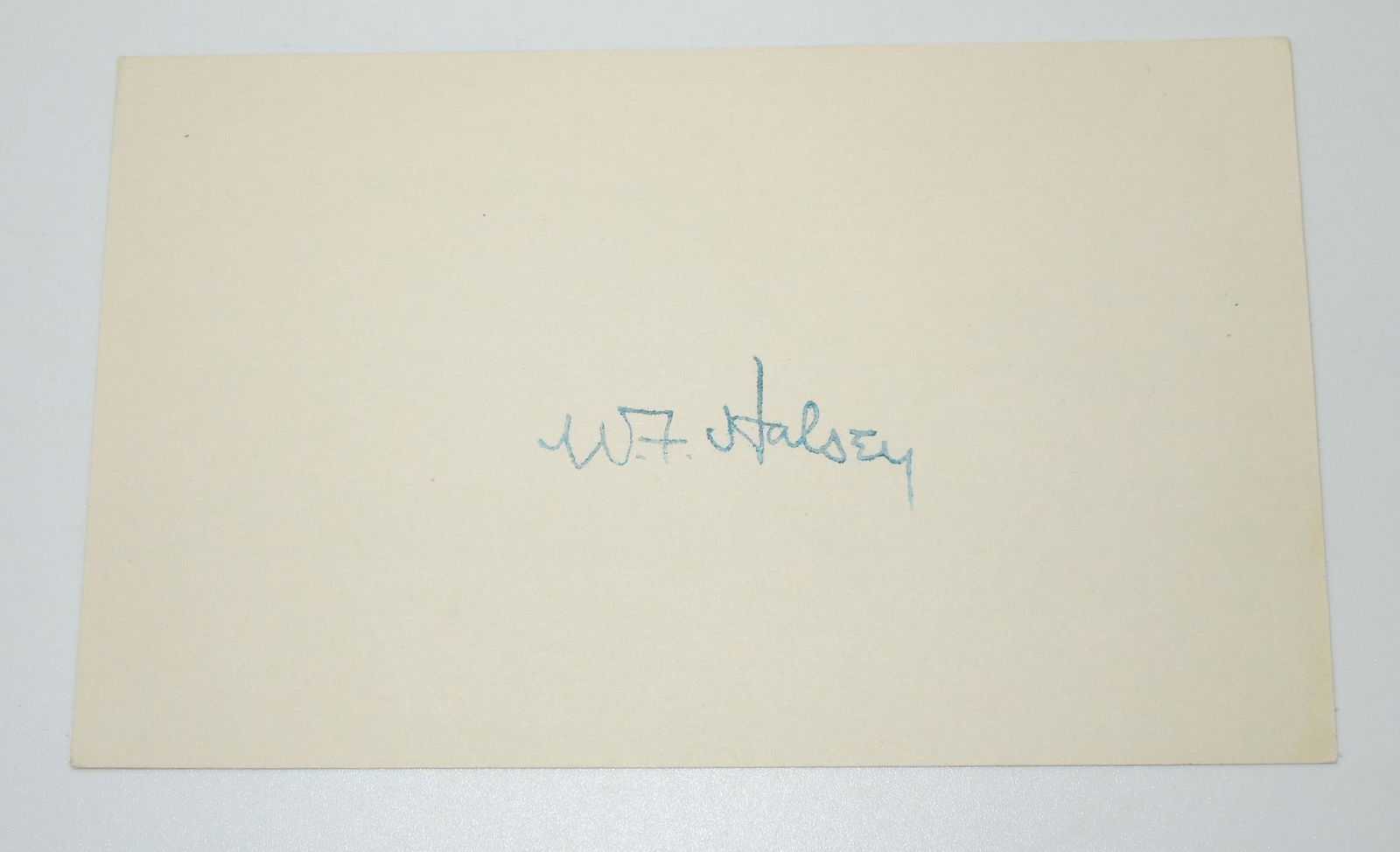 Original Signed US Navy WWII Admiral William F. Halsey Autographed Card (1 of 2)