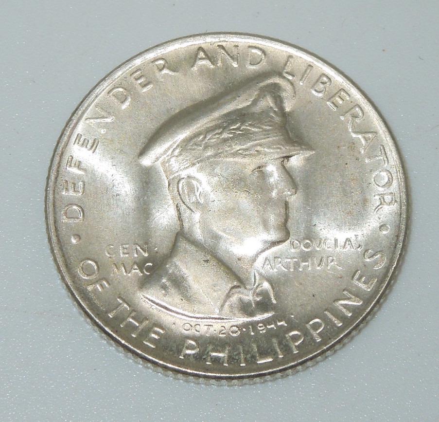 1947 S Philippines General Douglas MacArthur Fifty Centavos Silver Coin (1 of 2)