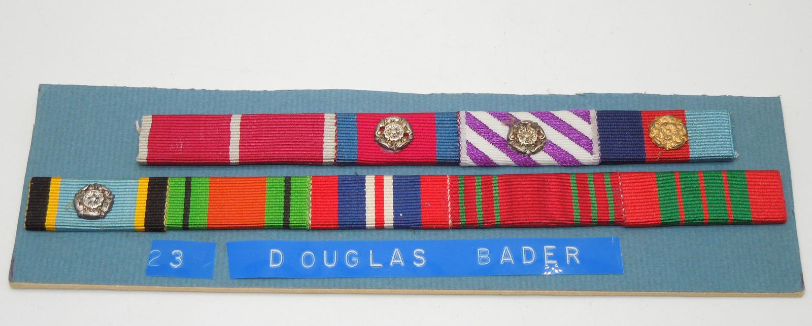 WWII British Flying Ace Group Captain Douglas Bader 22 Victories Ribbon Bars (1 of 3)
