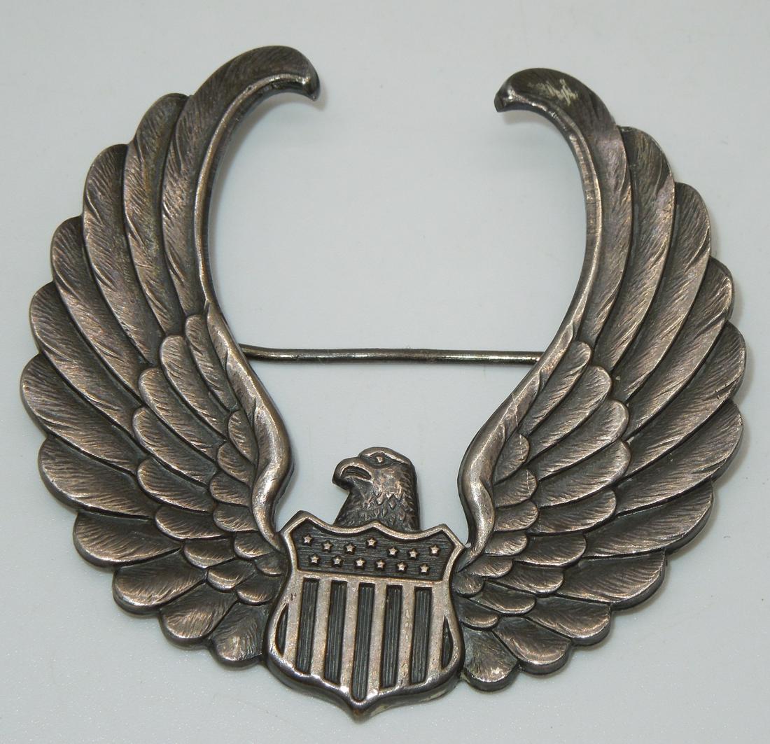 Original Sterling WWII CPT Civilian Pilot Training Instructor Cap Badge (1 of 2)