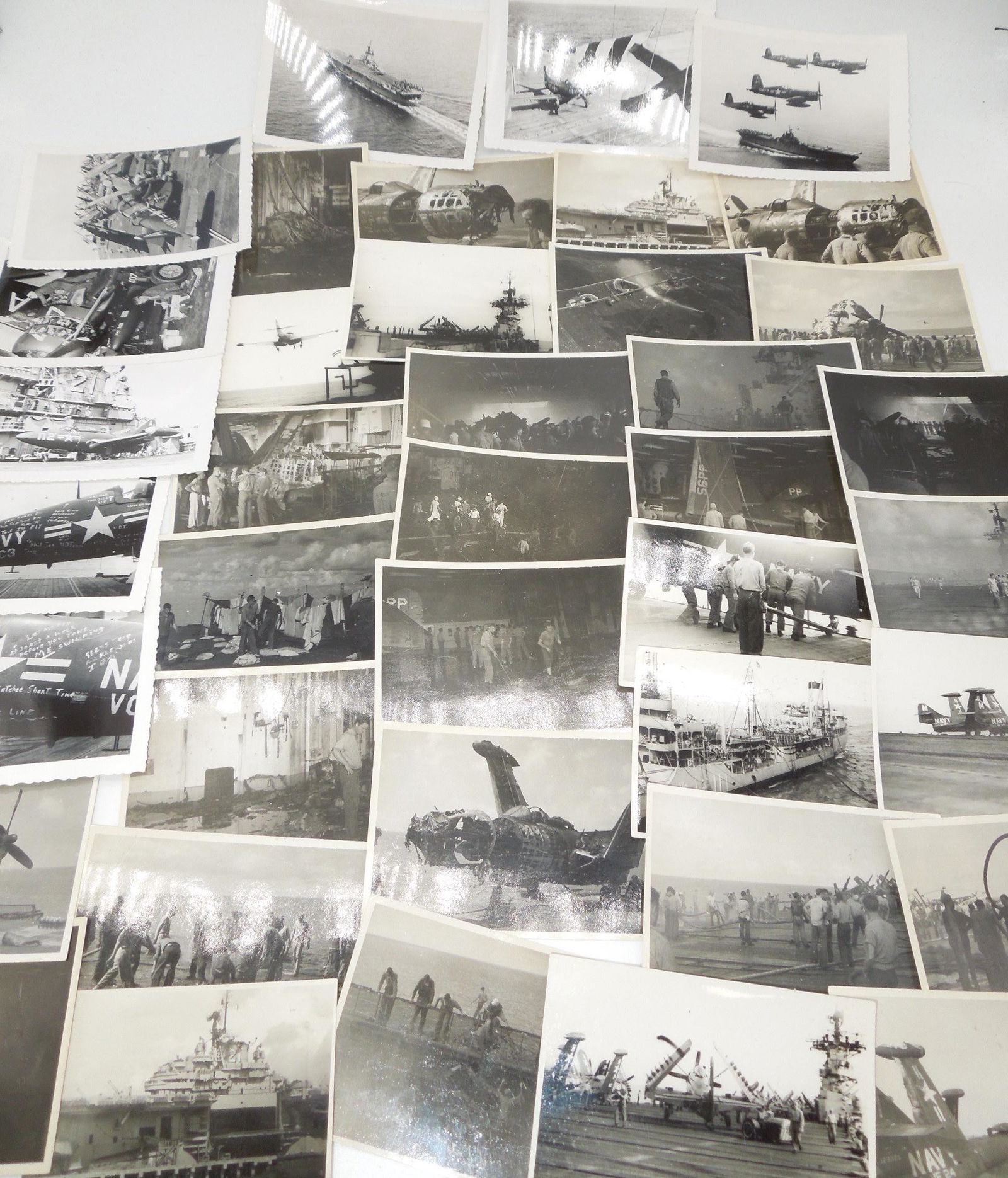 1952 USN Navy USS Boxer Carrier Fire Photographs Lot (1 of 10)
