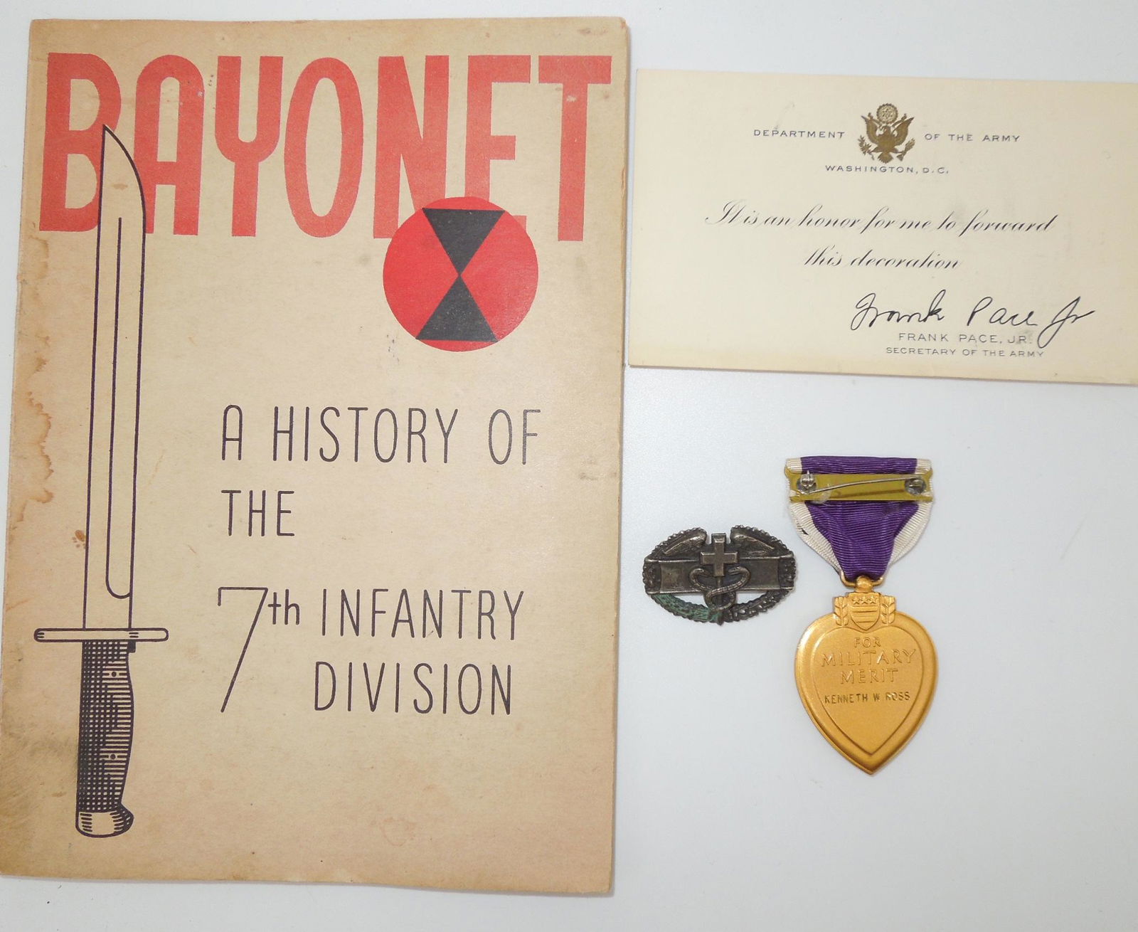 Korean War US 7th Infantry Division KIA Medic Purple Heart Group (1 of 7)