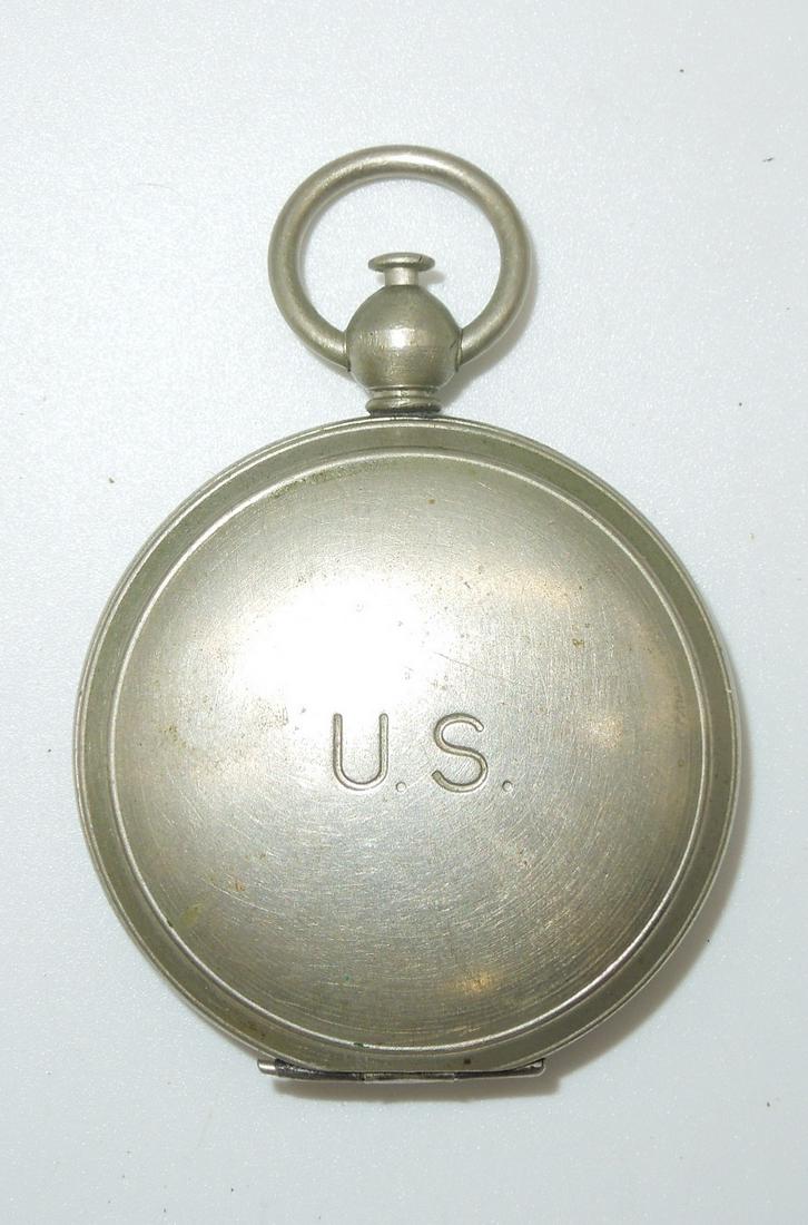 WWII US Military Waltham Nickel Plated Brass Pocket Compass (1 of 3)